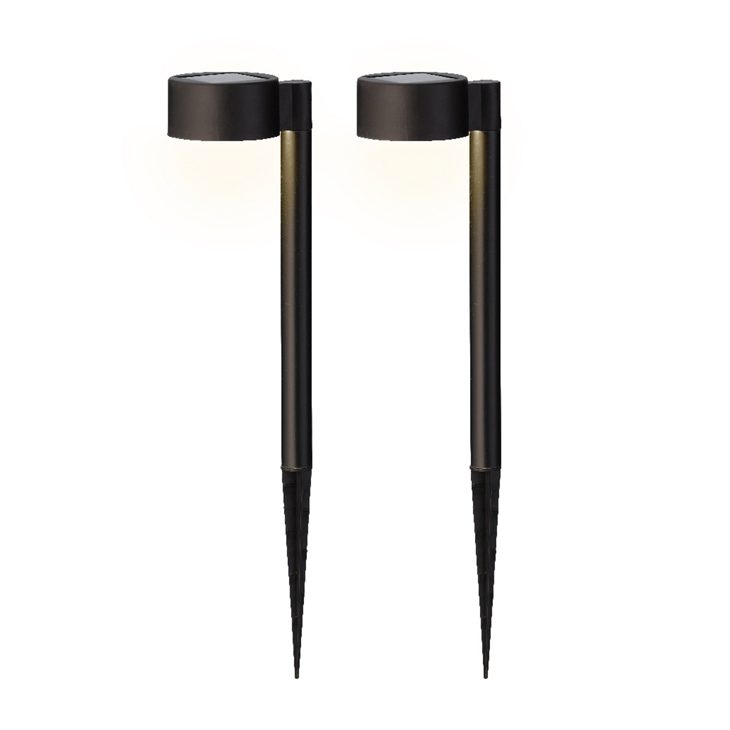 LED Solar Wegleuchten - Gartenleuchten mit Erdspieß - H: 47,5cm - Lichtsensor - 2er Set