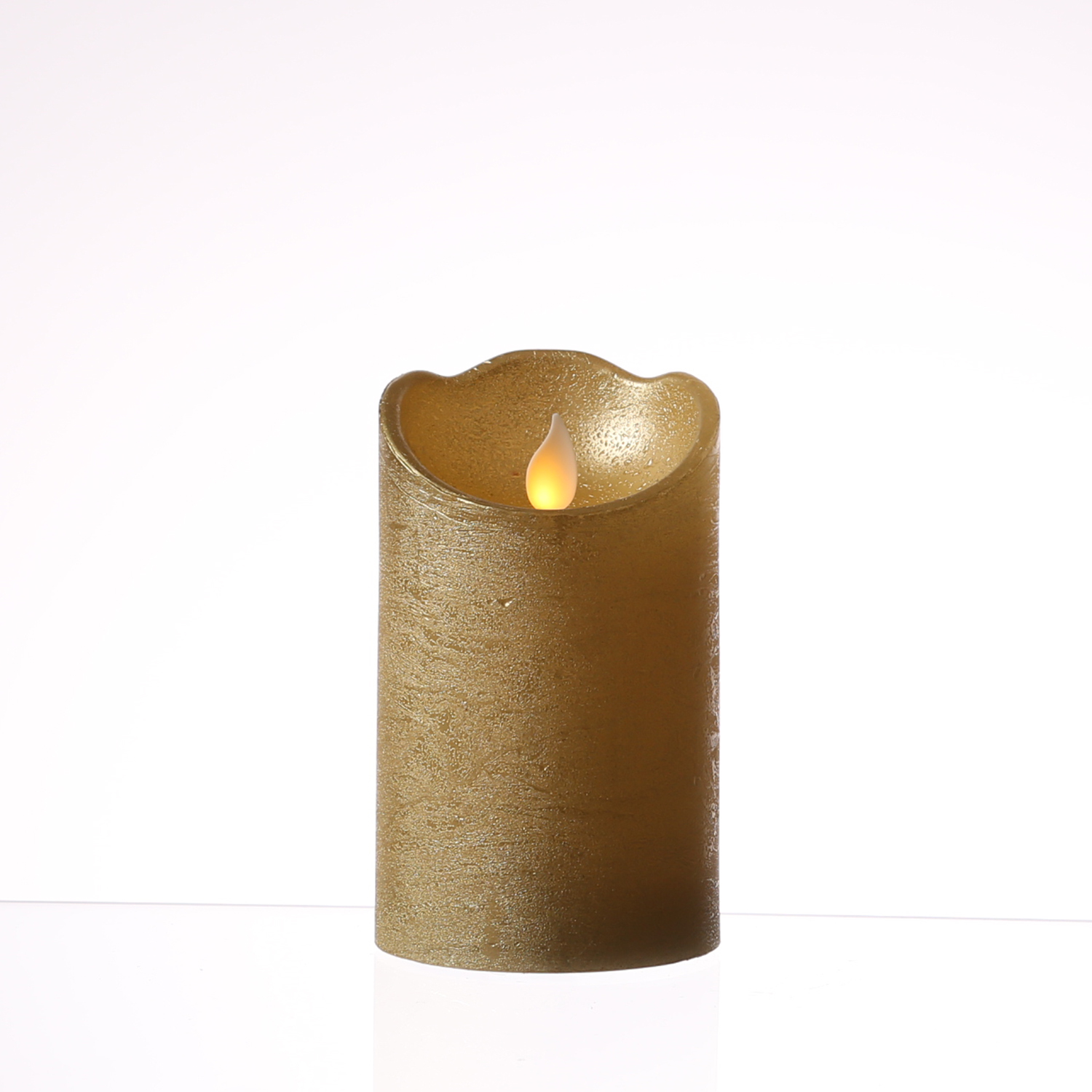 LED Kerze M-TWINKLE - Echtwachs - mechanisch bewegte Flamme - H: 12,5cm - D: 7,5cm - Timer - gold LED Kerze M-TWINKLE - Echtwachs - mechanisch bewegte Flamme - H: 12,5cm - D: 7,5cm - Timer - gold