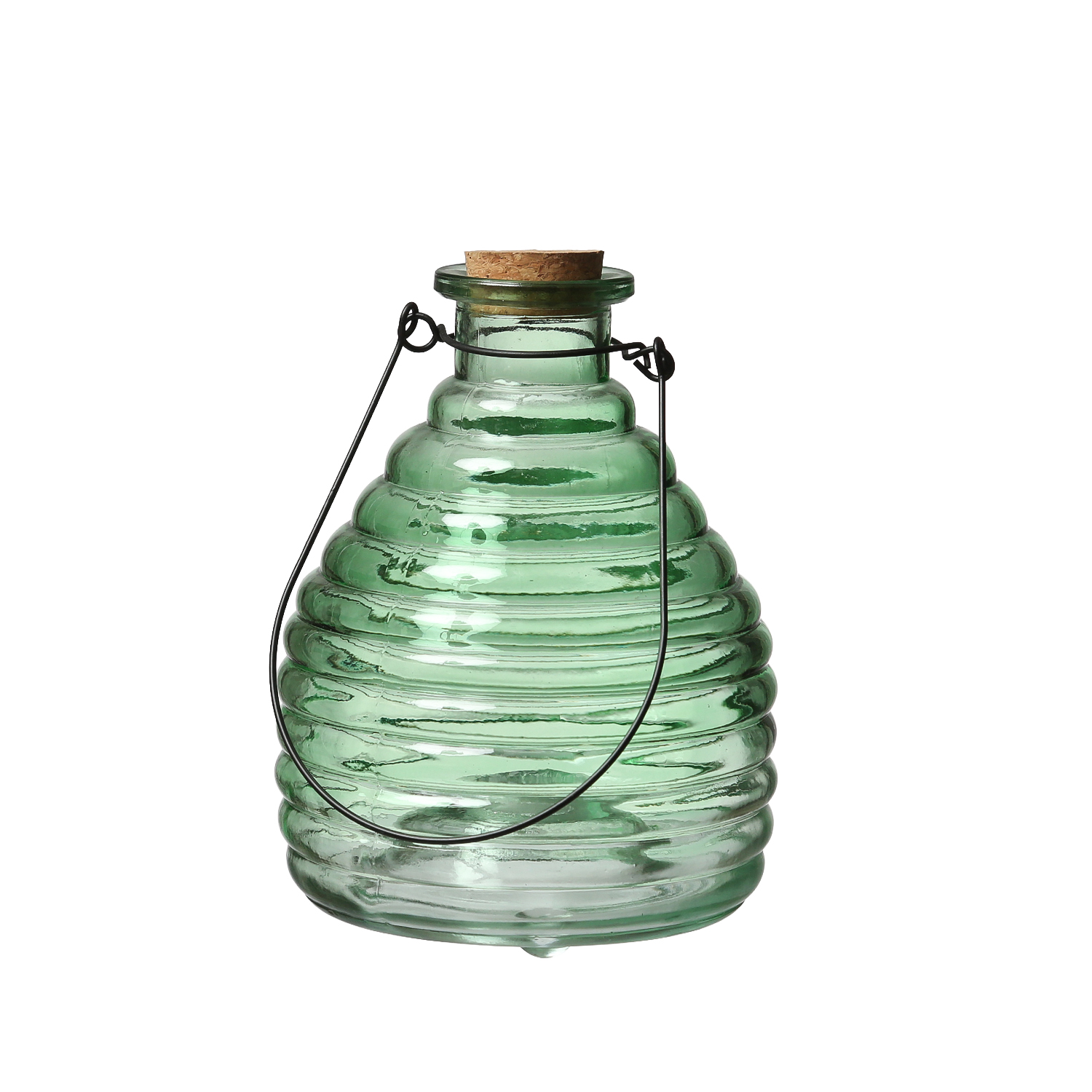 Wespenfänger HONIGTOPF - Wespenfalle - geriffeltes Glas - D: 13cm - H: 17cm