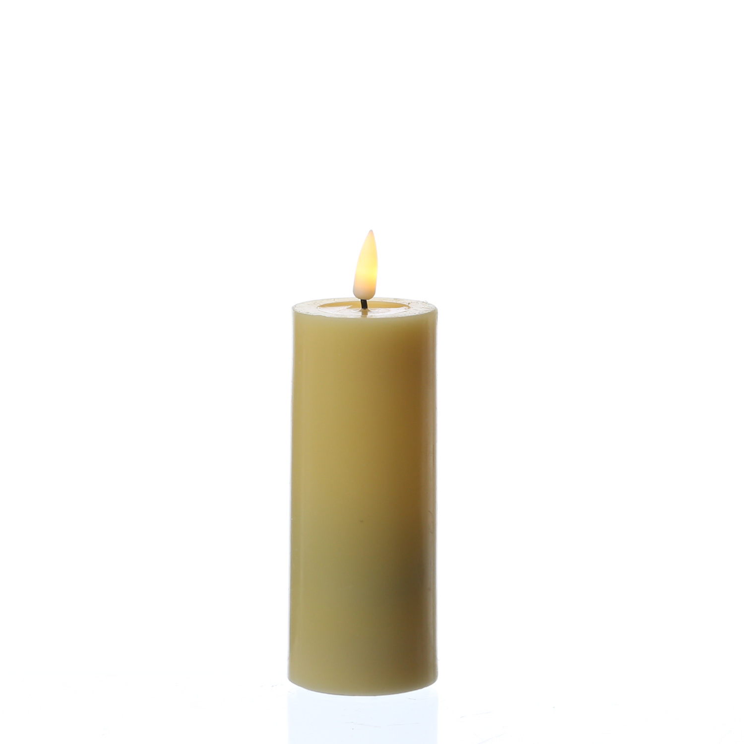 LED Stumpenkerze MIA - Echtwachs - realistische 3D Flamme - H: 12,5cm D: 5cm - Batterie - gelb LED Stumpenkerze MIA - Echtwachs - realistische 3D Flamme - H: 12,5cm D: 5cm - Batterie - gelb