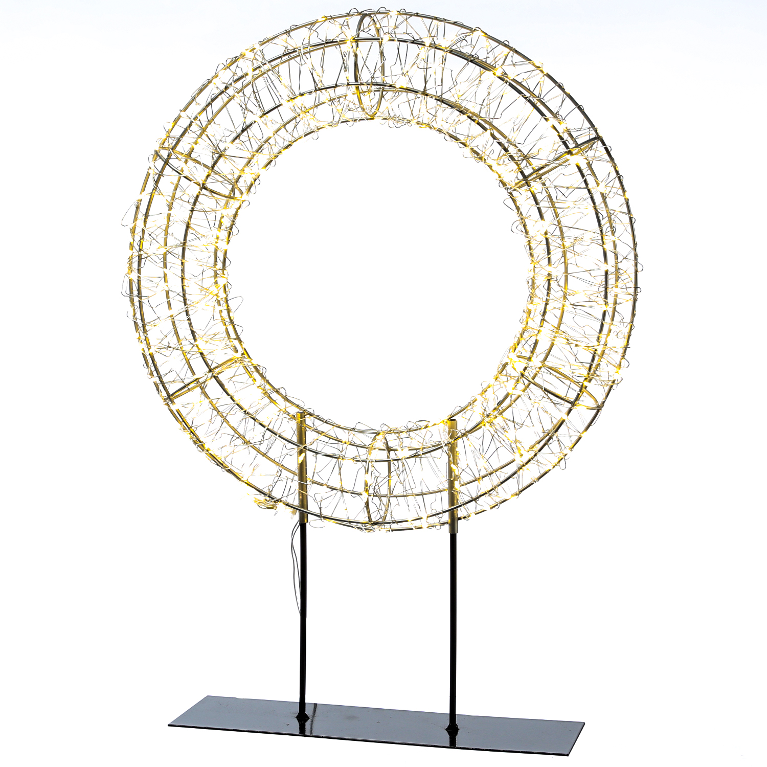 LED Kranz - Leuchtkranz stehend - 500 warmweiße LED - H: 51cm - Timer - für Innen/Außen LED Kranz - Leuchtkranz stehend - 500 warmweiße LED - H: 51cm - Timer - für Innen/Außen