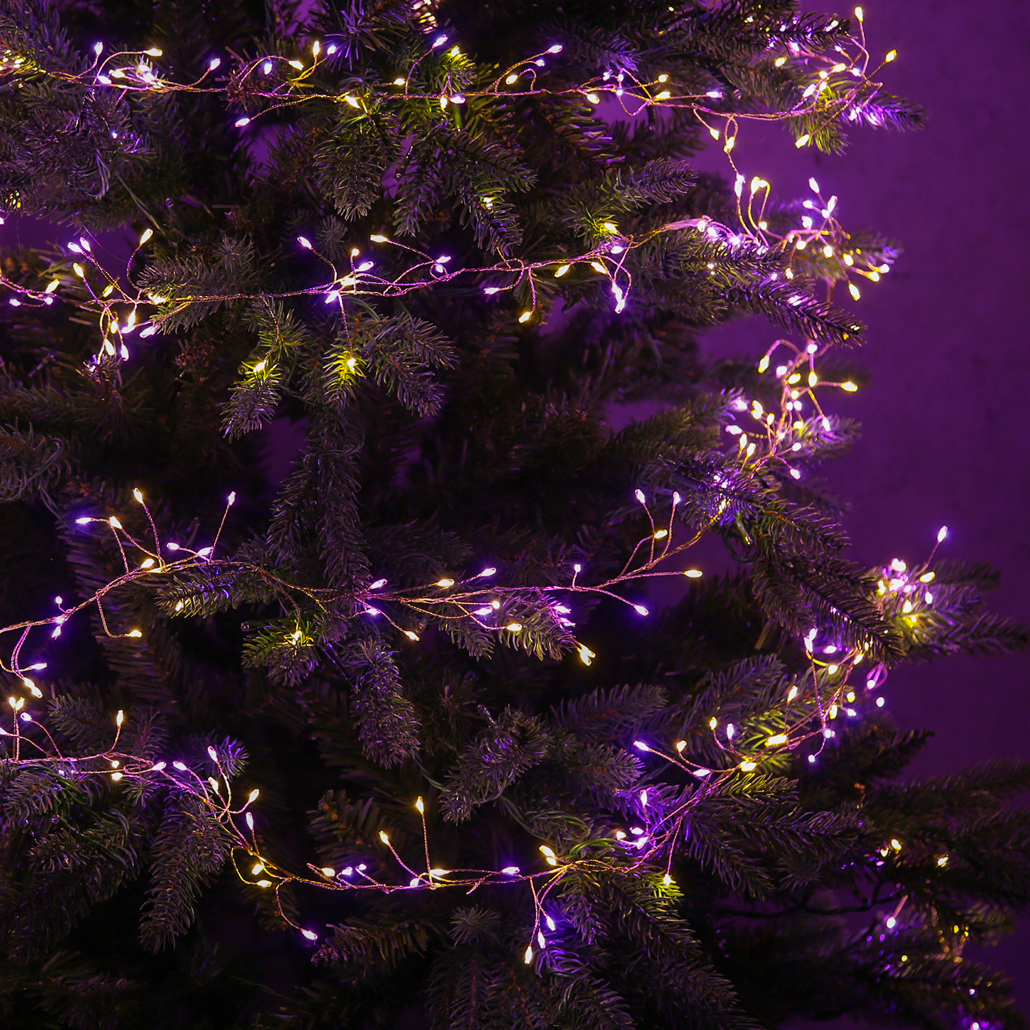 LED Draht Büschellichterkette Compact - 480 pink-/bernstein LED - L:6m - 8 Funktionen - Trafo - gold LED Draht Büschellichterkette Compact - 480 pink-/bernstein LED - L:6m - 8 Funktionen - Trafo - gold