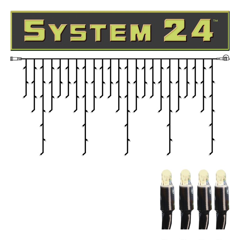 System 24 LED Lichtervorhang Eisregen - 2x1m - 98 warmweiße LED - koppelbar - ohne Trafo System 24 LED Lichtervorhang Eisregen - 2x1m - 98 warmweiße LED - koppelbar - ohne Trafo