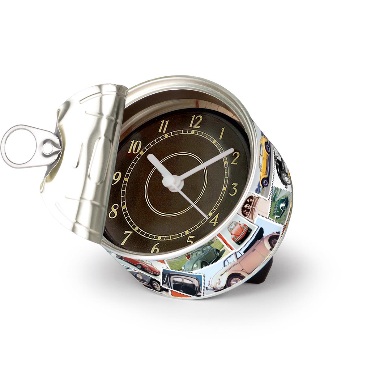 VW Volkswagen MyClock "BEETLE STAMPS" - Uhr in der Konservendose - magnetisch - Blickfang / Geschenk VW Volkswagen MyClock "BEETLE STAMPS" - Uhr in der Konservendose - magnetisch - Blickfang / Geschenk
