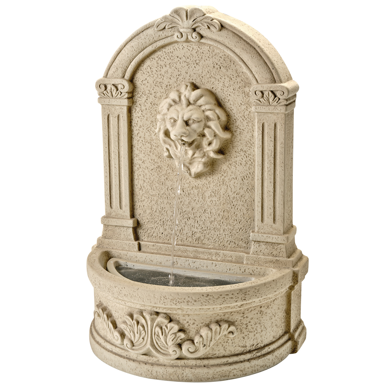 Brunnen mit Löwenkopf - Wand- und Standbrunnen - GRC Beton - H: 54cm - Außen - natur Brunnen mit Löwenkopf - Wand- und Standbrunnen - GRC Beton - H: 54cm - Außen - natur