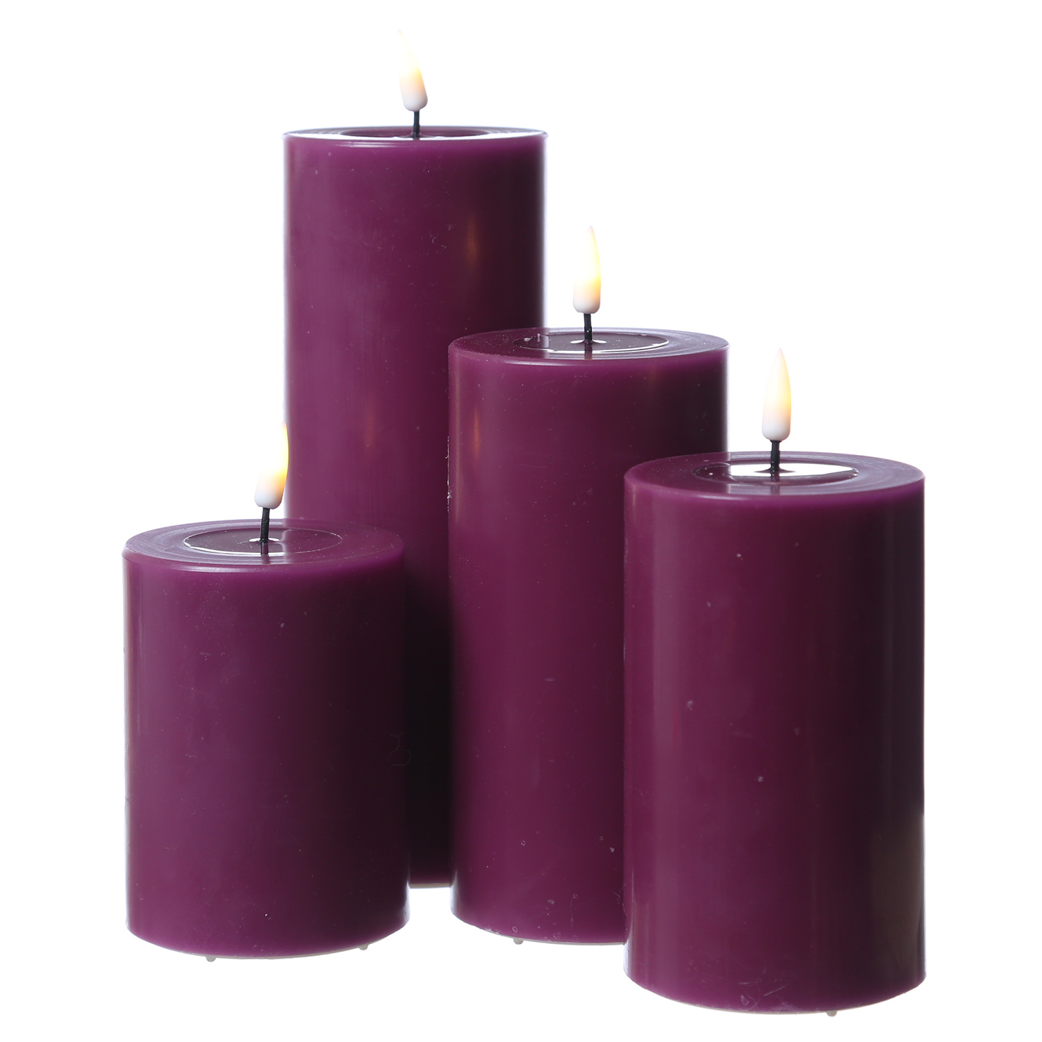 LED Stumpenkerze MIA - Echtwachs - realistische 3D Flamme - H: 12,5cm - D: 7,5cm - beere LED Stumpenkerze MIA - Echtwachs - realistische 3D Flamme - H: 12,5cm - D: 7,5cm - beere