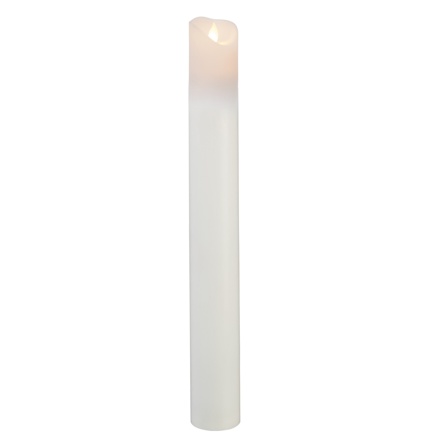 LED Stumpenkerze - Taufkerze - Echtwachs - mechanische Flamme - H: 40cm, D: 5cm - Timer - weiß LED Stumpenkerze - Taufkerze - Echtwachs - mechanische Flamme - H: 40cm, D: 5cm - Timer - weiß