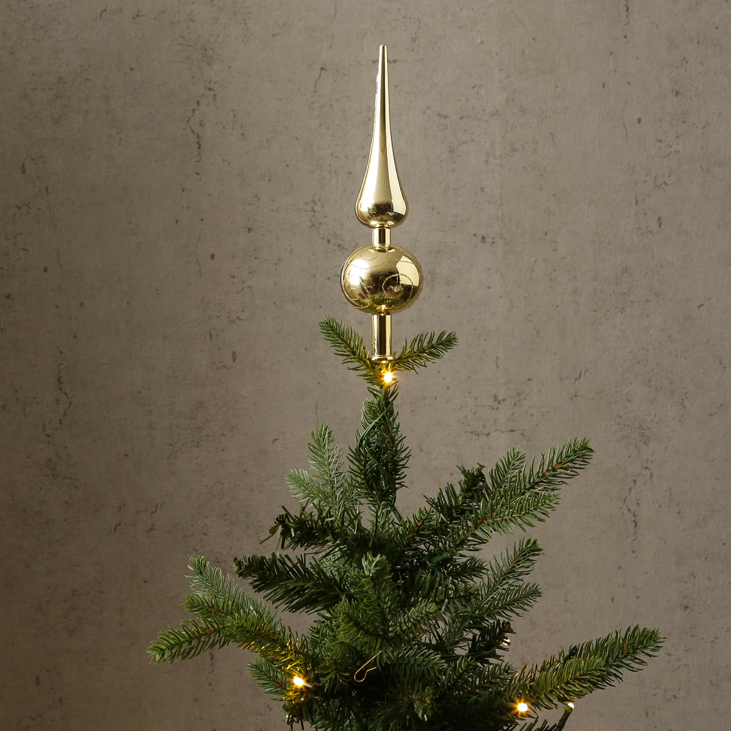 Christbaumspitze - Weihnachtsbaumspitze - Kunststoff - H: 23cm - gold Christbaumspitze - Weihnachtsbaumspitze - Kunststoff - H: 23cm - gold