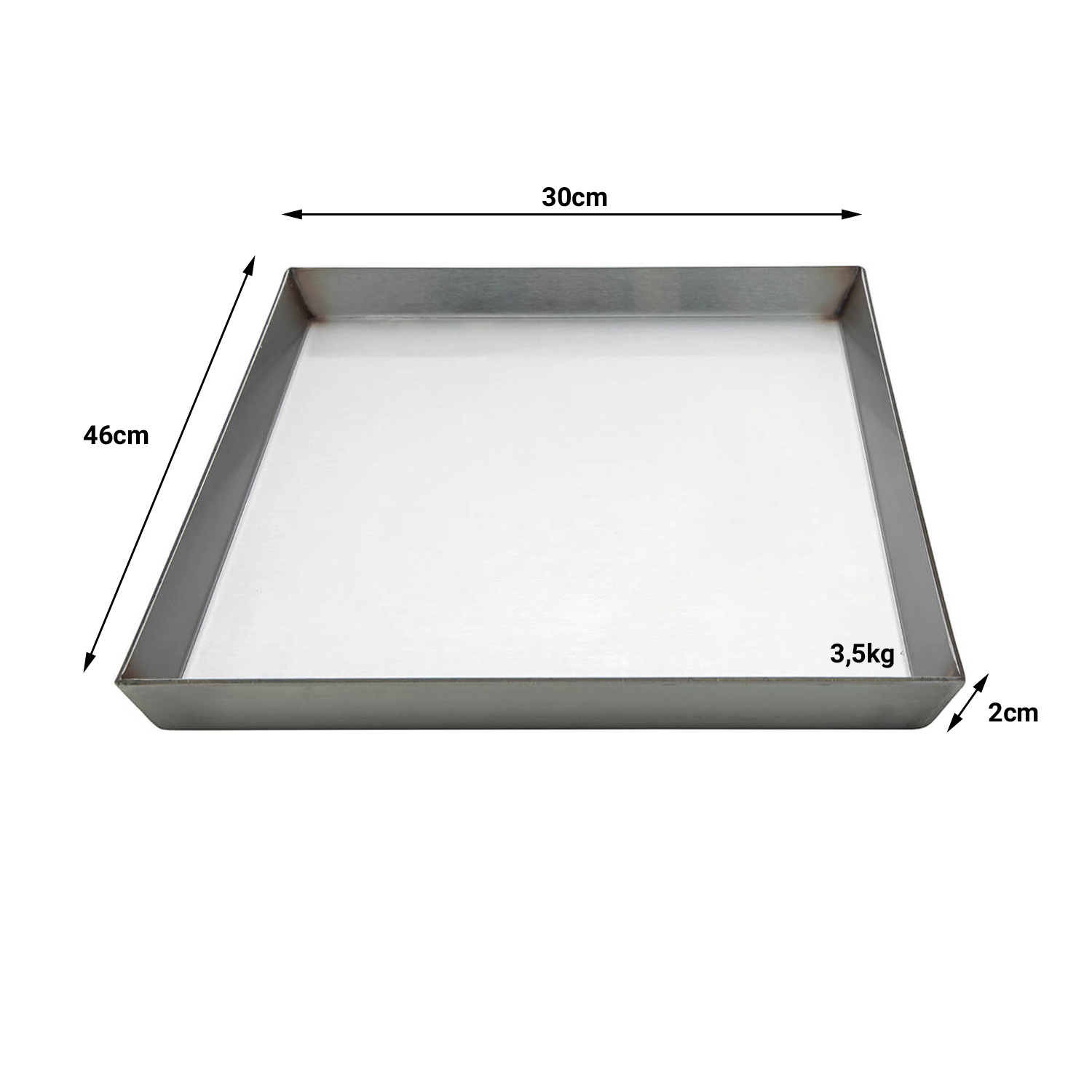 ALL'GRILL Edelstahl Kochplatte/-wanne 30 x 46 x 2cm