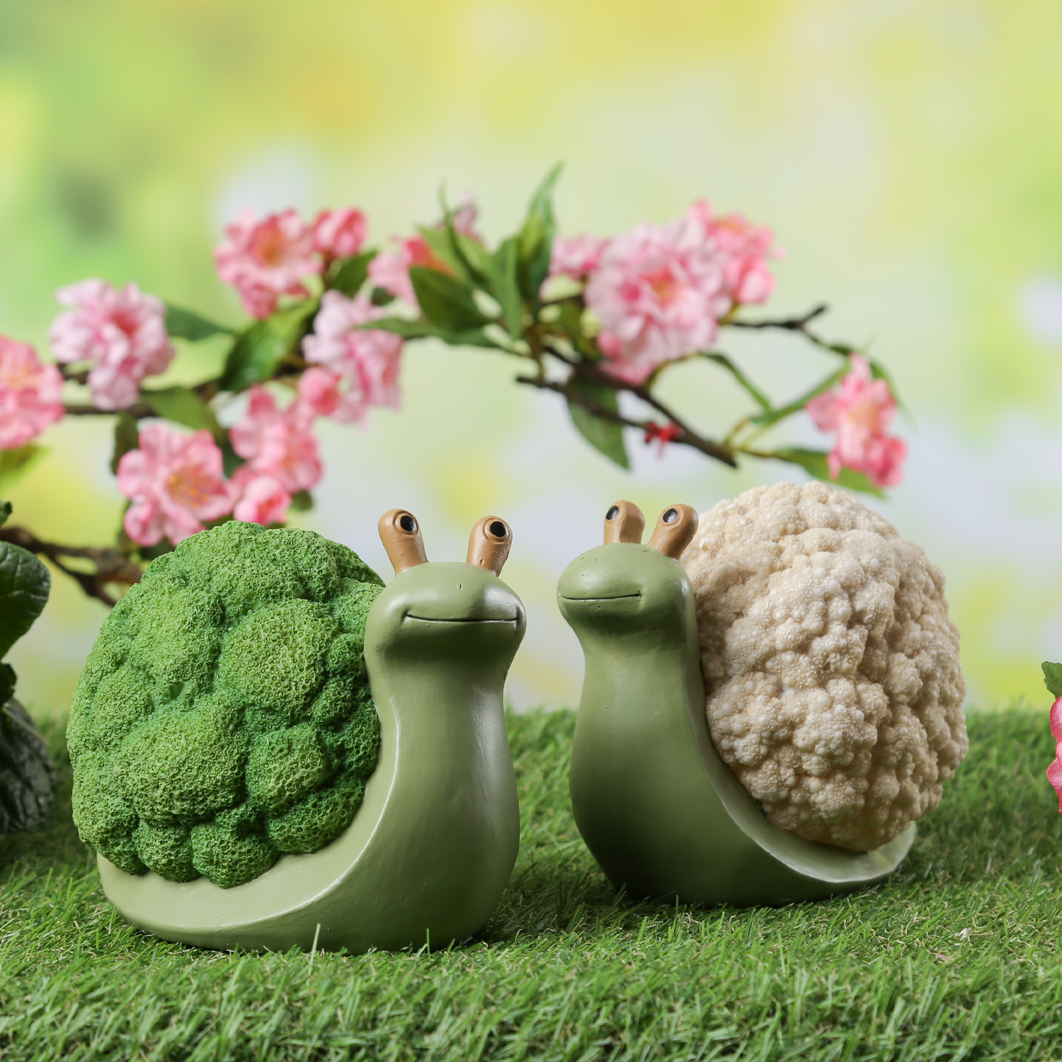 Schnecke BROKKOLI - Gartenfigur - Dekofigur - Polyresin - H: 11cm - für Außen - grün