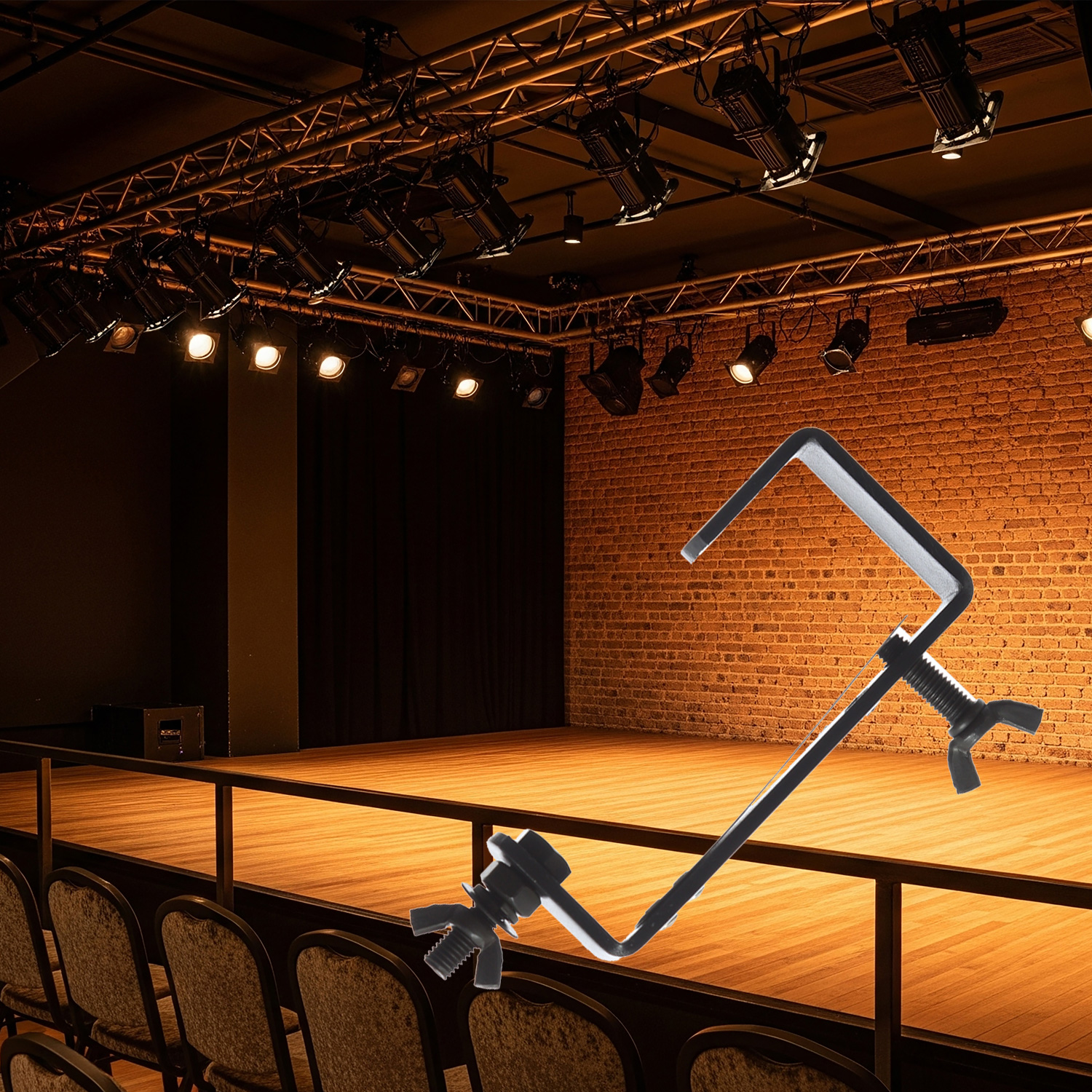 Theaterhaken 50kg Set CC-50 schwarz (5 Stück) - Montagehaken mit Schutzlippe - bis 50kg | DELTATRUSS Theaterhaken 50kg Set CC-50 schwarz (5 Stück) - Montagehaken mit Schutzlippe - bis 50kg | DELTATRUSS