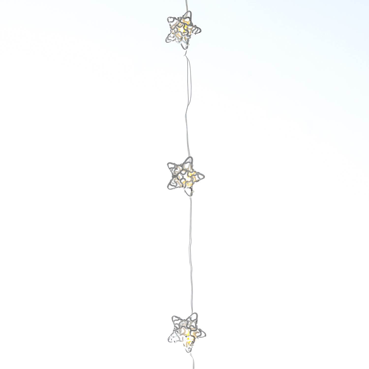 LED Drahtlichterkette Drahtsterne - 20 warmweiße LED - L: 1,90m - Timer - Batterie - weiß LED Drahtlichterkette Drahtsterne - 20 warmweiße LED - L: 1,90m - Timer - Batterie - weiß