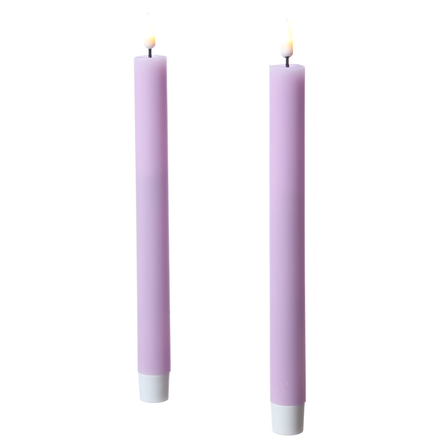 LED Stabkerzen MIA - Echtwachs - realistische 3D Flamme - H: 24cm - lavendel - 2 Stk LED Stabkerzen MIA - Echtwachs - realistische 3D Flamme - H: 24cm - lavendel - 2 Stk