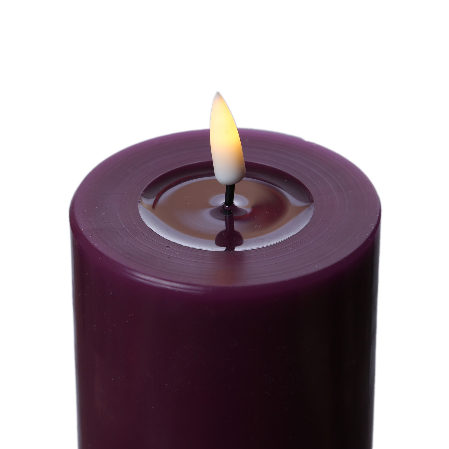LED Stumpenkerze MIA - Echtwachs - realistische 3D Flamme - H: 12,5cm - D: 7,5cm - beere LED Stumpenkerze MIA - Echtwachs - realistische 3D Flamme - H: 12,5cm - D: 7,5cm - beere