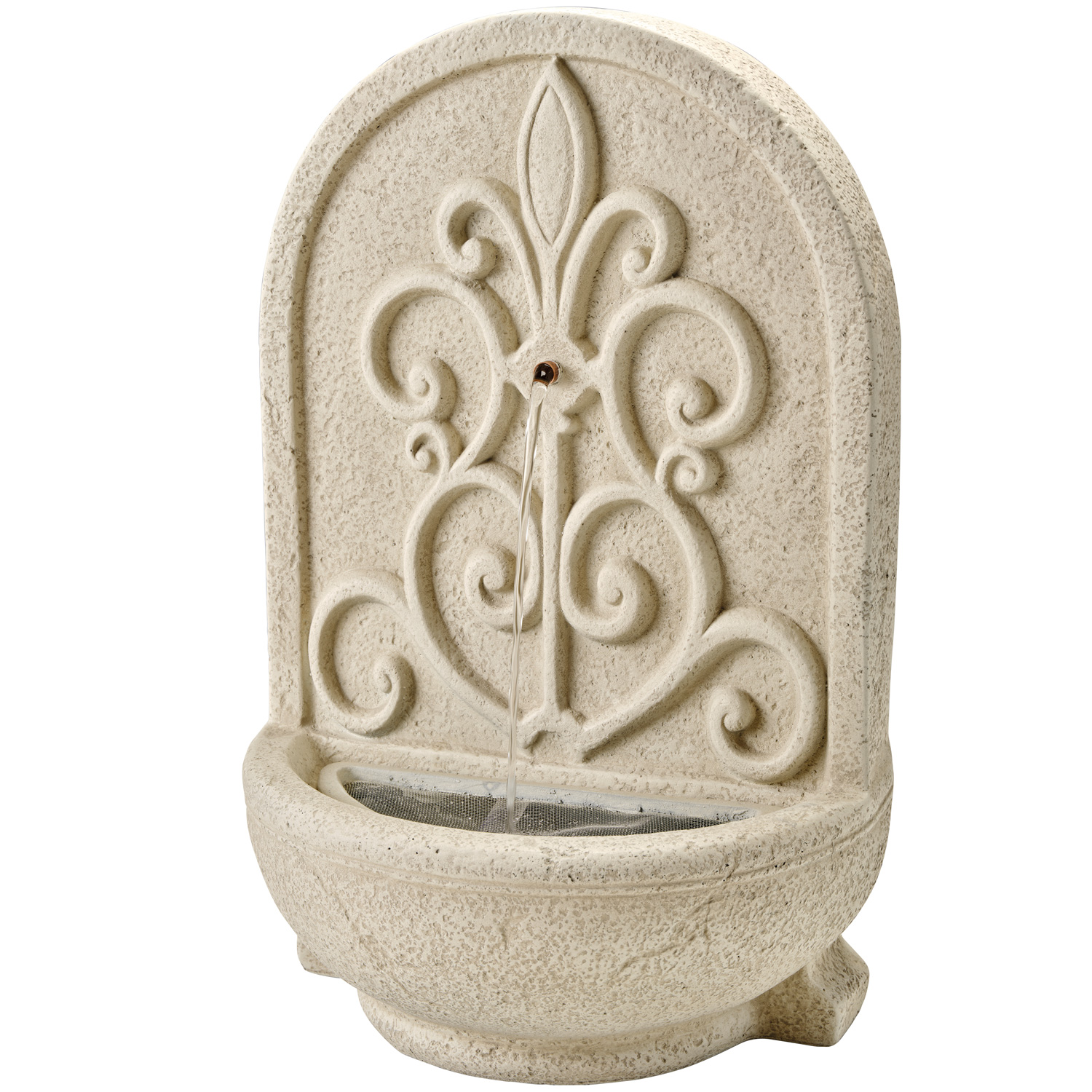Brunnen - Wand- und Standbrunnen - rund - GRC Beton - H: 54cm - Außen - beige Brunnen - Wand- und Standbrunnen - rund - GRC Beton - H: 54cm - Außen - beige