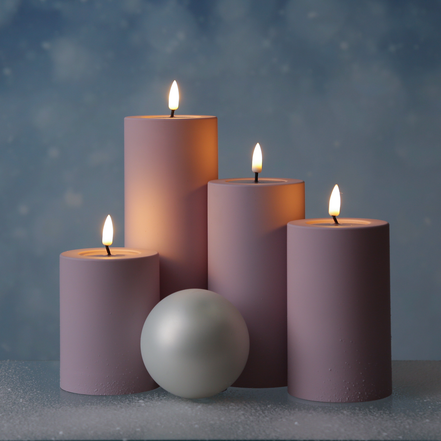 LED Stumpenkerze MIA - Kunststoff - realistische 3D Flamme - H- 10cm - outdoor - pastell lila LED Stumpenkerze MIA - Kunststoff - realistische 3D Flamme - H- 10cm - outdoor - pastell lila