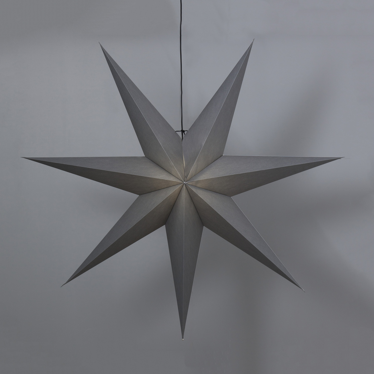 Papierstern "Ozen" - hängend - 7-zackig - Ø 140cm - E27 Fassung - inkl. Kabel - anthrazit Papierstern "Ozen" - hängend - 7-zackig - Ø 140cm - E27 Fassung - inkl. Kabel - anthrazit