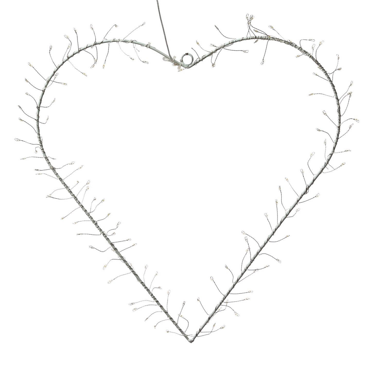 LED Herz - Metallherz - hängend - 120 warmweiße LED - H:: 40cm - 8 Modi/Timer - Außentrafo