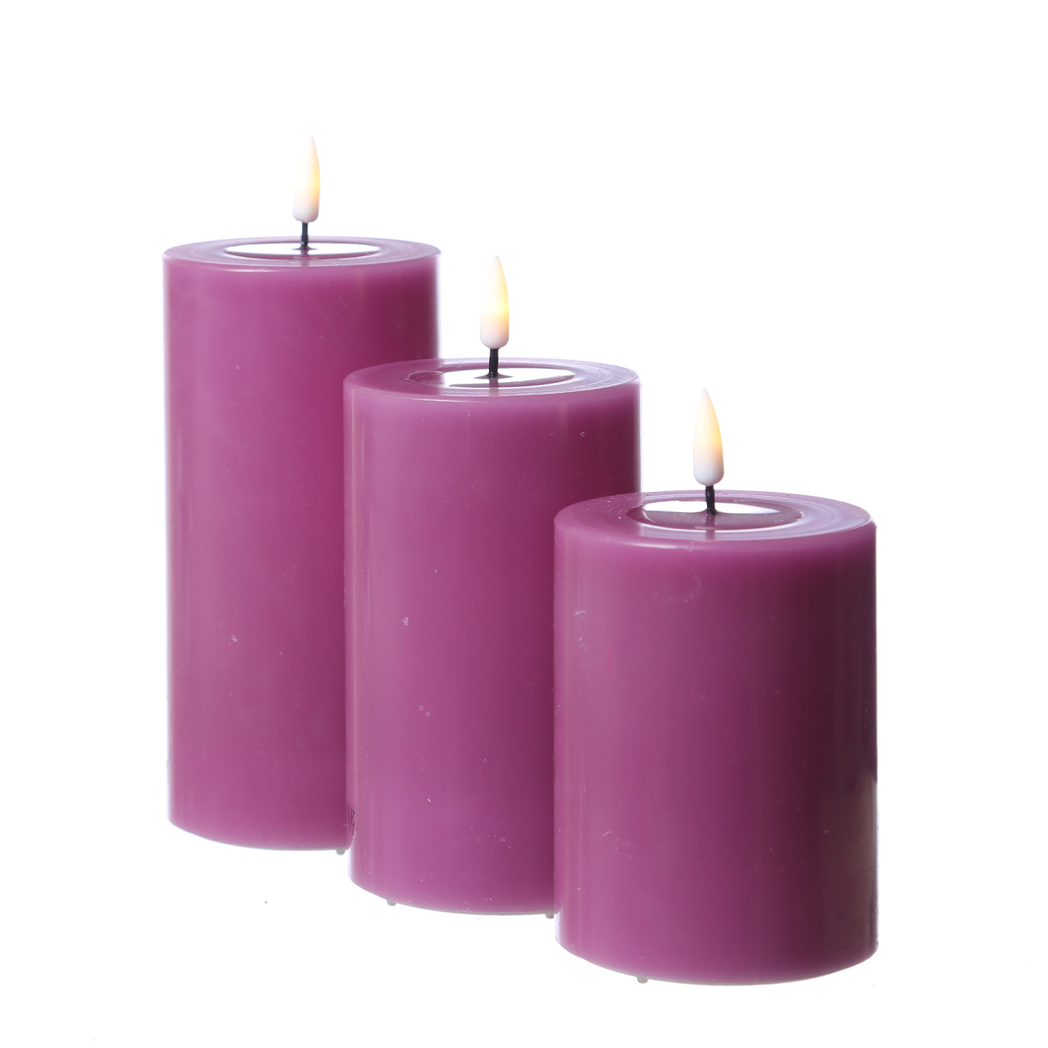 LED Stumpenkerze MIA - Echtwachs - realistische 3D Flamme - H: 12,5cm - D: 7,5cm - malve LED Stumpenkerze MIA - Echtwachs - realistische 3D Flamme - H: 12,5cm - D: 7,5cm - malve