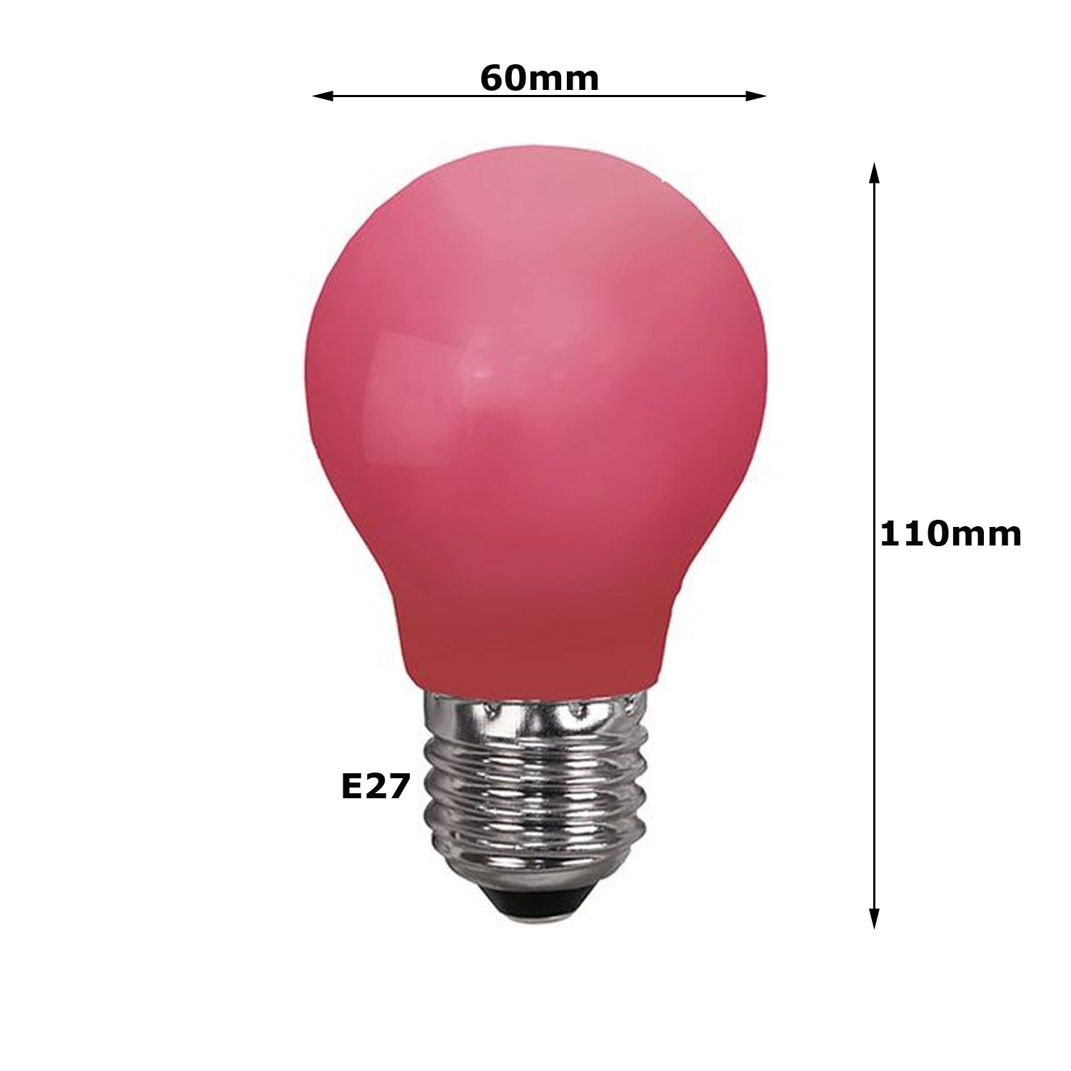 LED Leuchtmittel Tropfenlampe A60 Polycarbonat Rot 2W