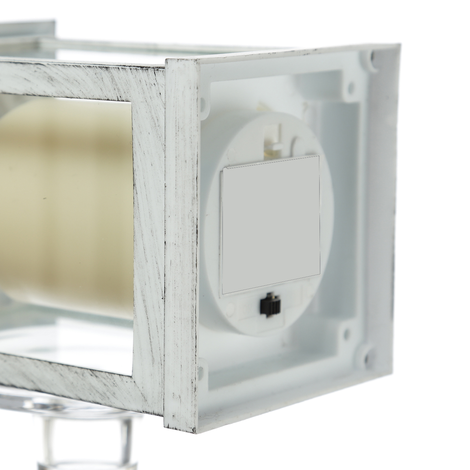 LED Laterne mit Kerze - warmweiß flackernde LED - H: 23cm - Batteriebetrieb - weiß