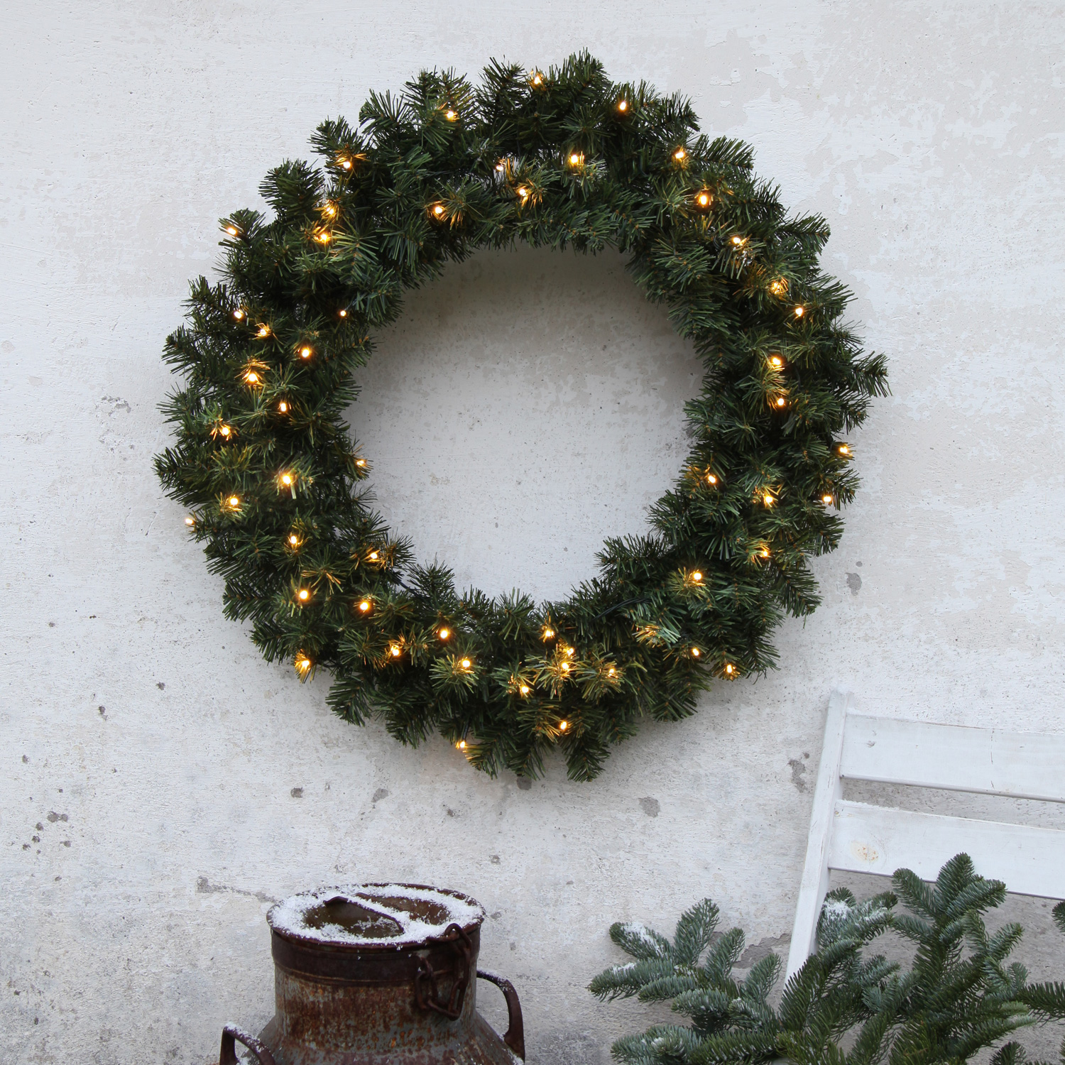 LED Tannenkranz - 50 warmweiße LED - D: 70cm - Trafo - für Außen LED Tannenkranz - 50 warmweiße LED - D: 70cm - Trafo - für Außen