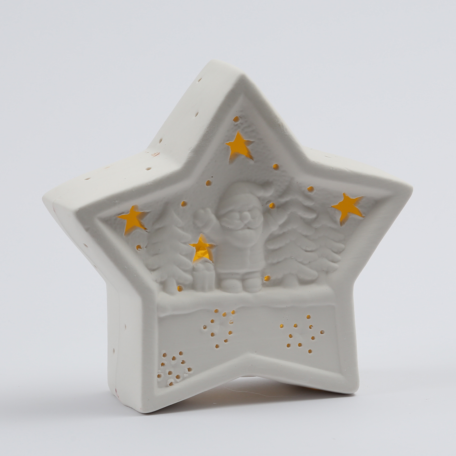 LED Dekostern NIKOLAUS - Keramik - weihnachtliches Motiv - H: 16cm - Batterie - weiß LED Dekostern NIKOLAUS - Keramik - weihnachtliches Motiv - H: 16cm - Batterie - weiß