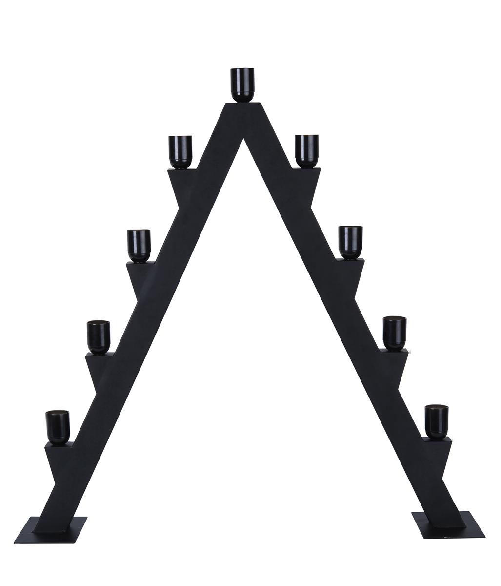 Fensterleuchter "Max" - 9flammig - E27 Fassungen - B: 60cm, H: 77cm - Schalter - schwarz Fensterleuchter "Max" - 9flammig - E27 Fassungen - B: 60cm, H: 77cm - Schalter - schwarz