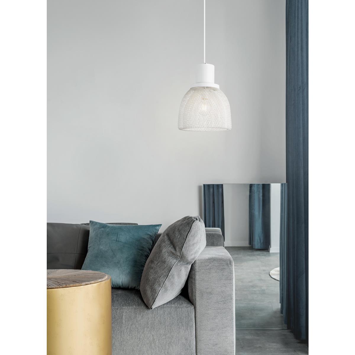 Pendelleuchte MESH matt, weiß - 29cm - E27 - 100cm Kabel