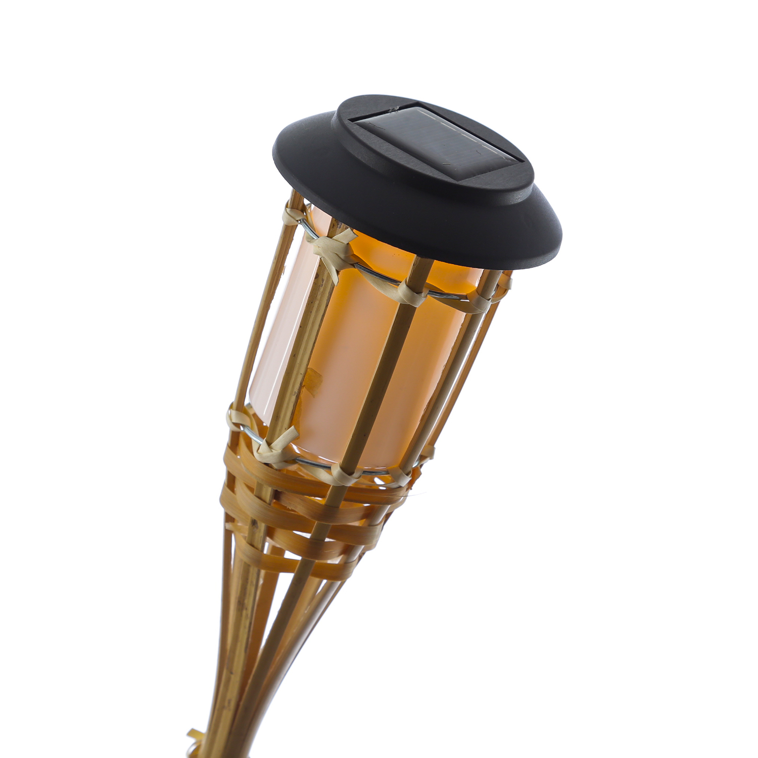 LED Solar Gartenfackel - Bambus - simulierter Flammeneffekt - H: 60cm - Lichtsensor - 4er Set LED Solar Gartenfackel - Bambus - simulierter Flammeneffekt - H: 60cm - Lichtsensor - 4er Set