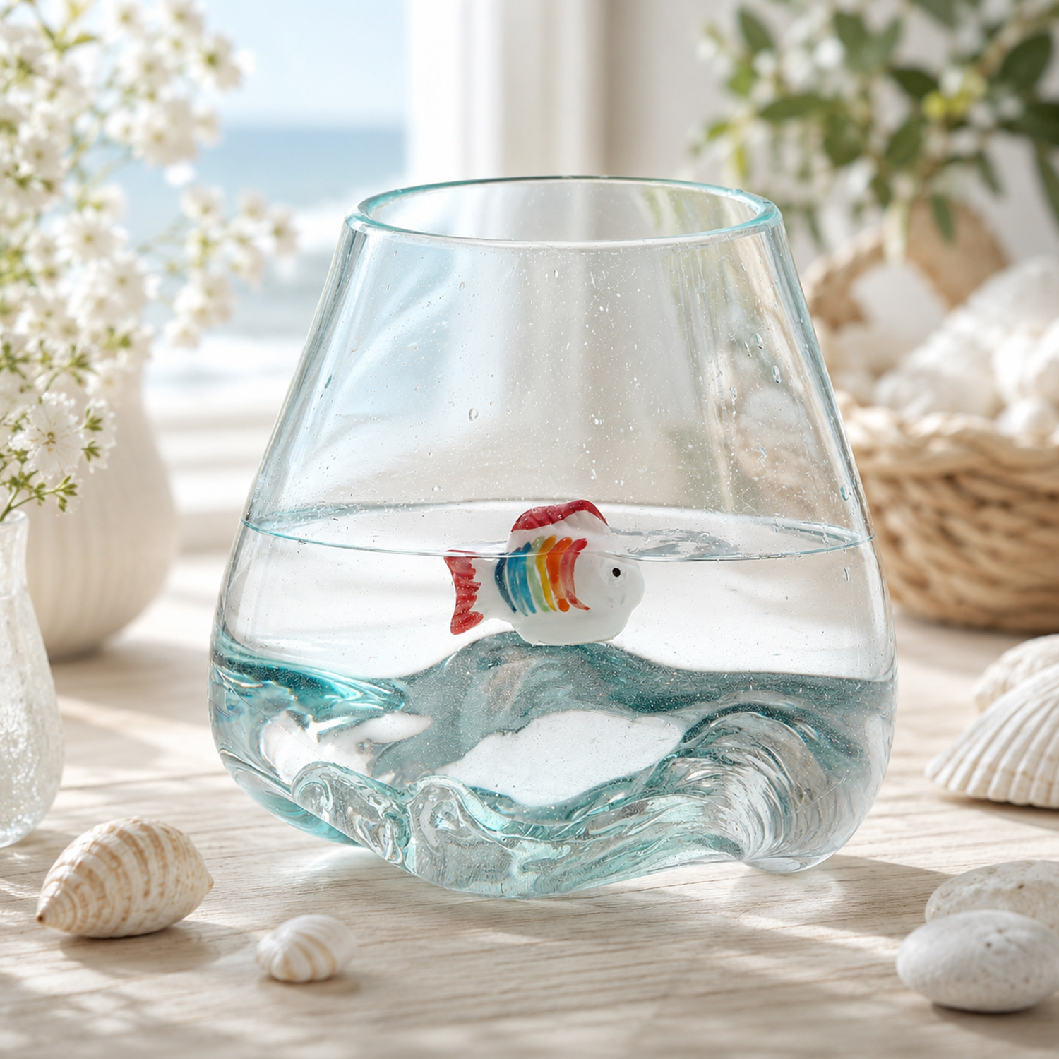 Teichdeko Fisch COCO - Dekofigur - Porzellan - schwimmend - L: 6cm - bunt