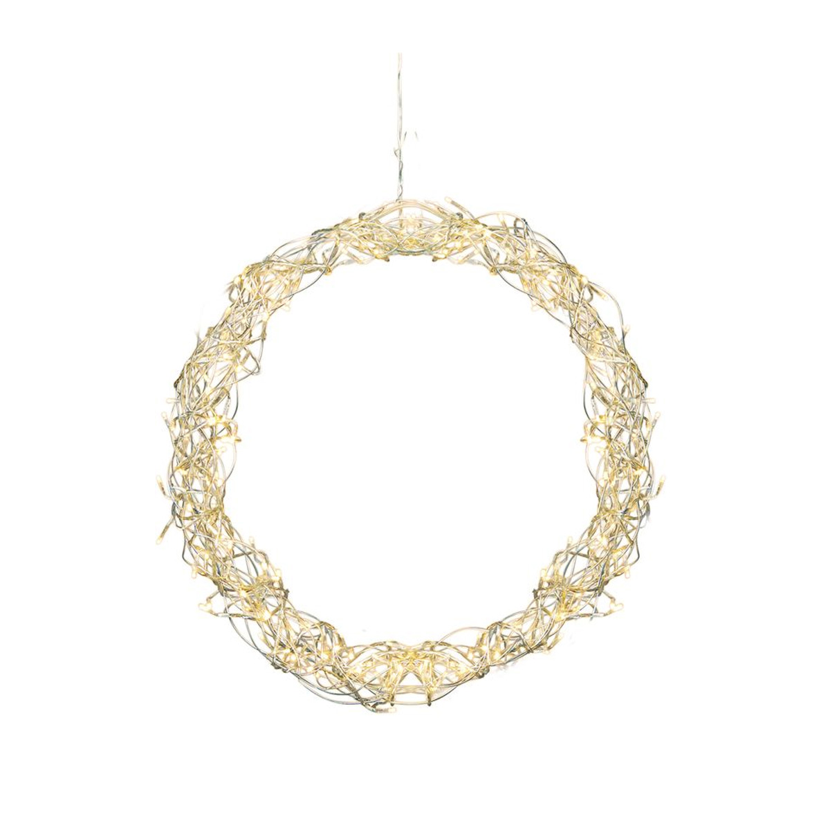 LED-Kranz Curly - 136 warmweiße LEDs - Ø 50cm - silber LED-Kranz Curly - 136 warmweiße LEDs - Ø 50cm - silber