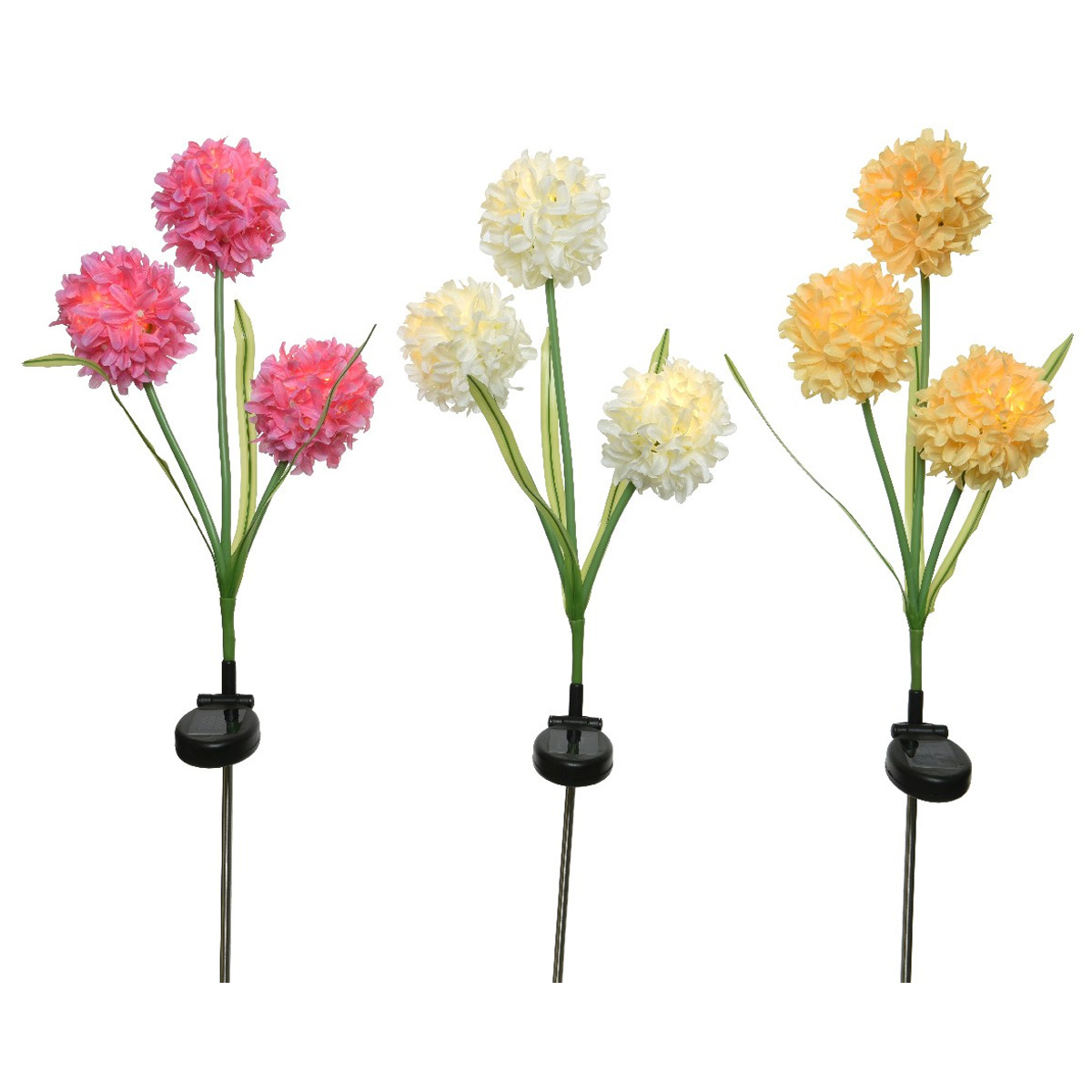 LED Solar Gartenstecker Blume - warmweiße LED - H: 70cm - Lichtsensor - gelb LED Solar Gartenstecker Blume - warmweiße LED - H: 70cm - Lichtsensor - gelb