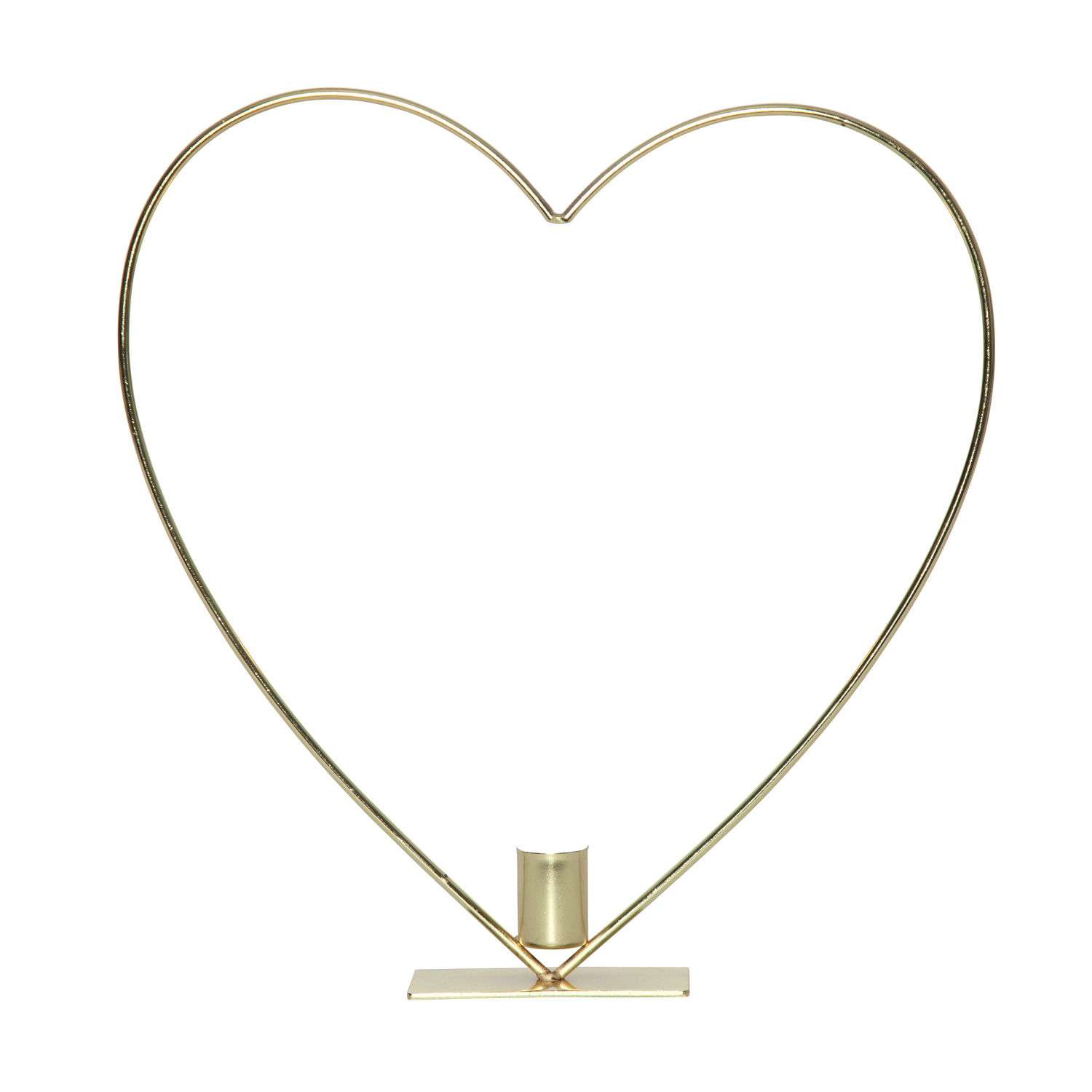 LED Stabkerzenhalter in Herzform inkl. Stabkerze - Metall - stehend - Batterie - Innen - gold LED Stabkerzenhalter in Herzform inkl. Stabkerze - Metall - stehend - Batterie - Innen - gold