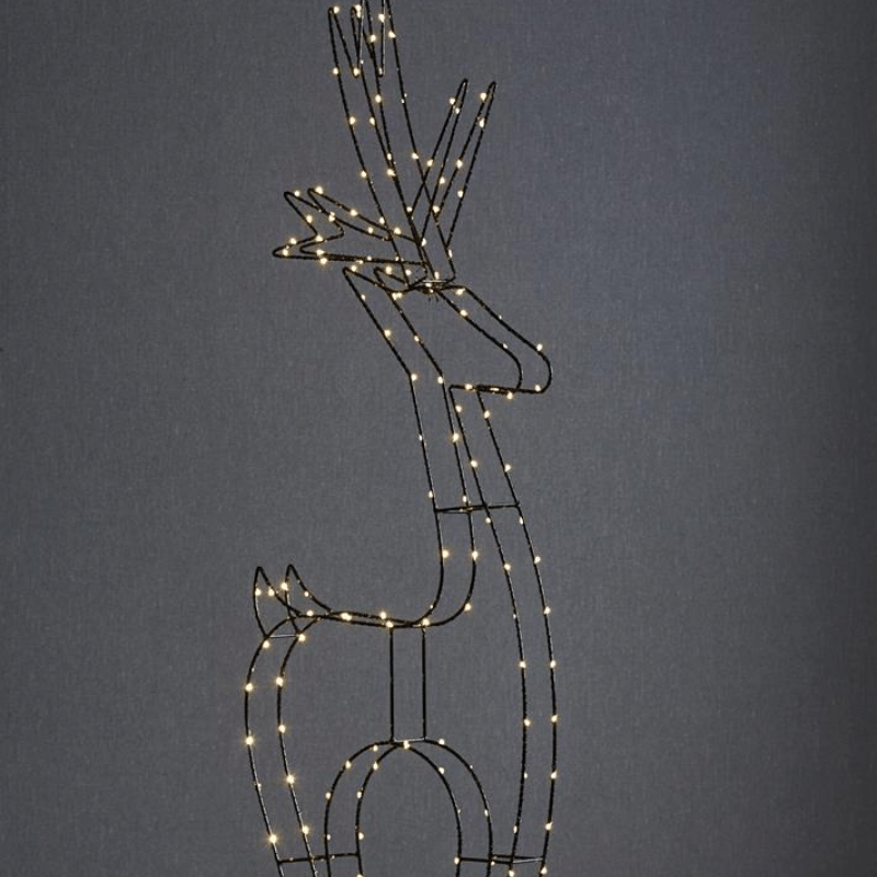 LED-Leuchtfigur Rentier "Cupid" - 170 warmweiße LED - H: 120cm, B: 45cm - Metall - stehend - schwarz LED-Leuchtfigur Rentier "Cupid" - 170 warmweiße LED - H: 120cm, B: 45cm - Metall - stehend - schwarz