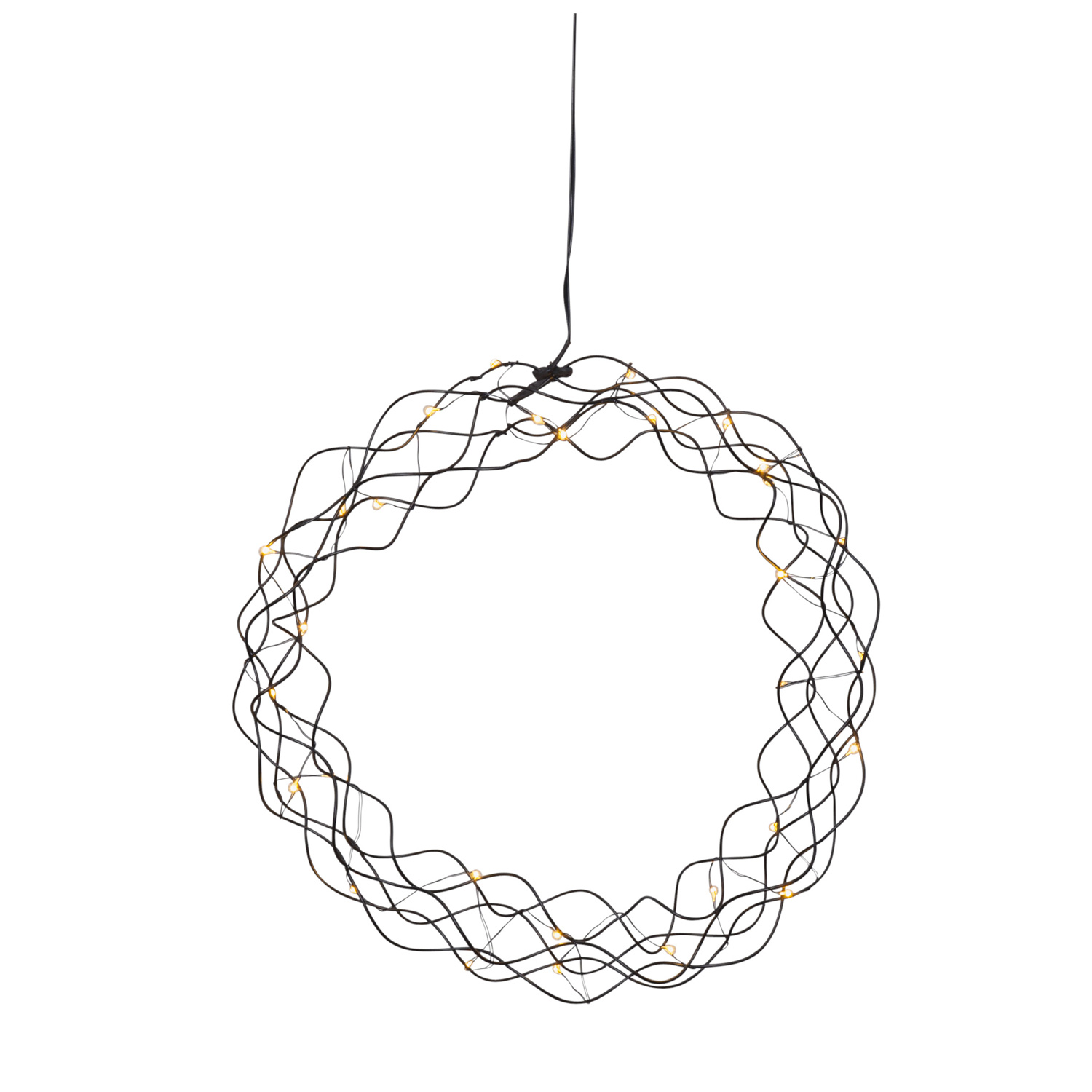 LED-Kranz "Curly" - 30 warmweiße LED - D: 30cm - Material: Metall - schwarz LED-Kranz "Curly" - 30 warmweiße LED - D: 30cm - Material: Metall - schwarz