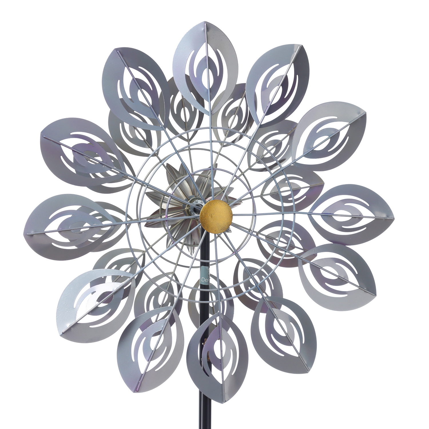 Doppel Windrad - Gartendeko - Metall - Erdspieß - H: 1,83m - bunt