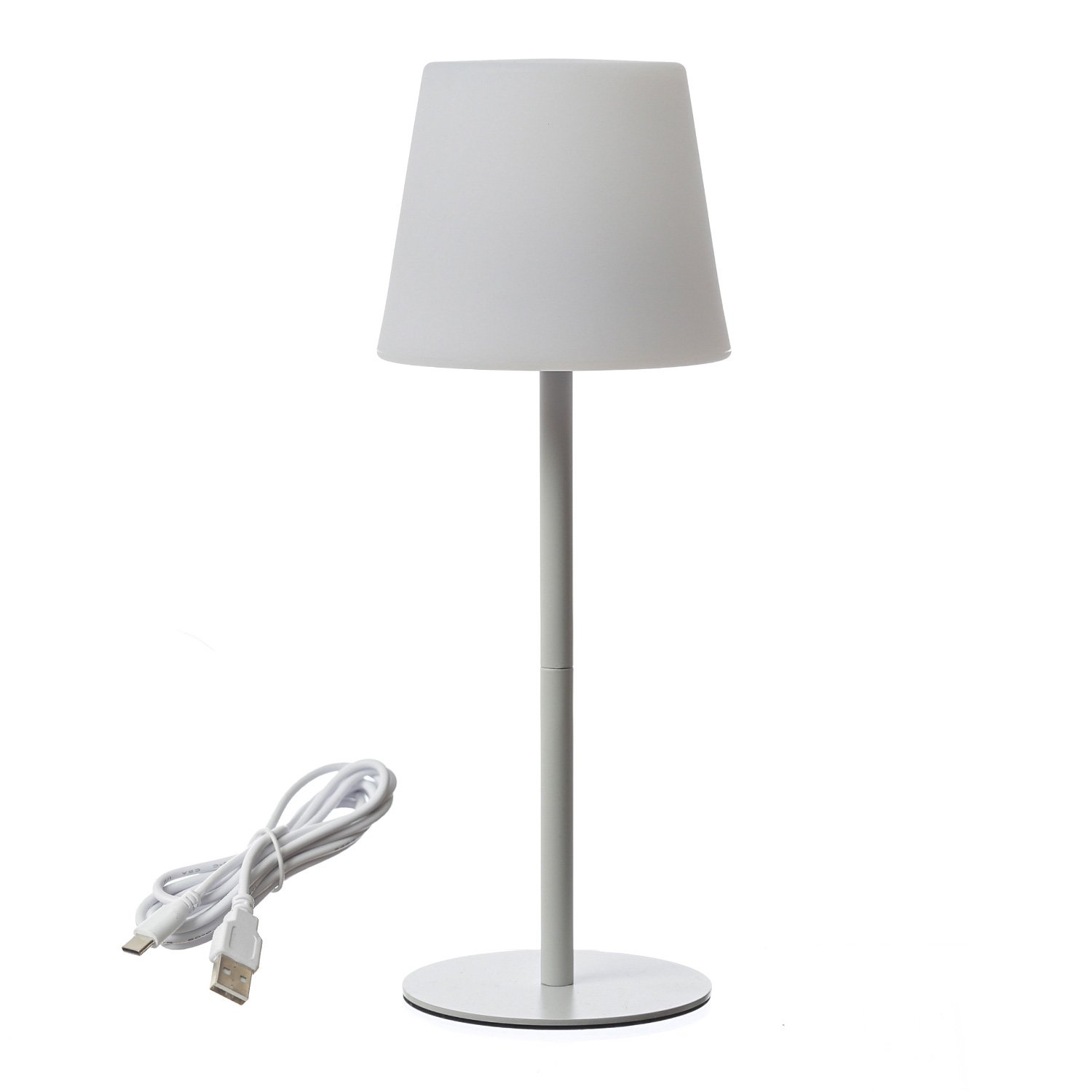 LED Garten Tischlampe - 4 Helligkeitsstufen - 2 Höhen - H: 40cm - wiederaufladbar per USB - f. Außen LED Garten Tischlampe - 4 Helligkeitsstufen - 2 Höhen - H: 40cm - wiederaufladbar per USB - f. Außen