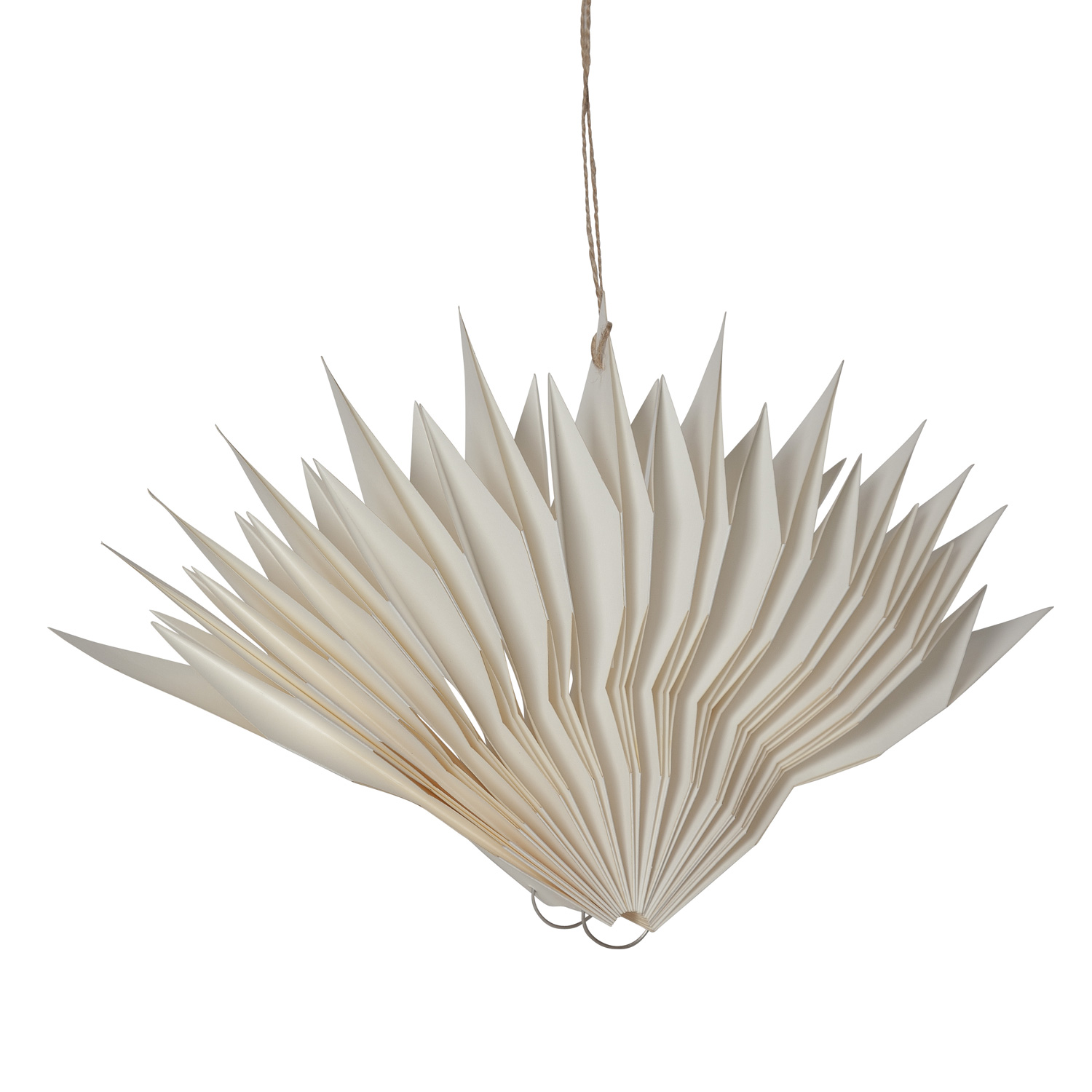 Papierstern MELLI - hängend - D: 45cm - 40 warmweiße LED an Drahtlichterkette  - Timer - weiß Papierstern MELLI - hängend - D: 45cm - 40 warmweiße LED an Drahtlichterkette  - Timer - weiß