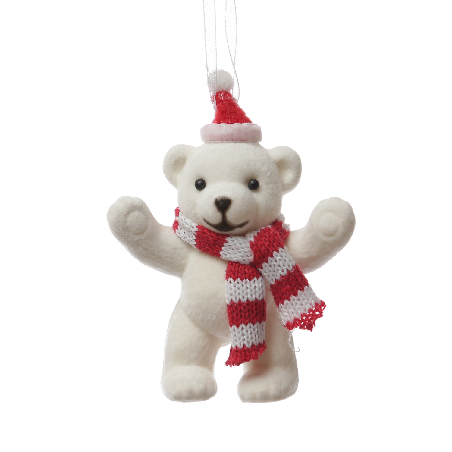 Weihnachtsbaumschmuck Bärchen mit Schal und Mütze - Christbaumschmuck - Kunststoff - H: 11cm