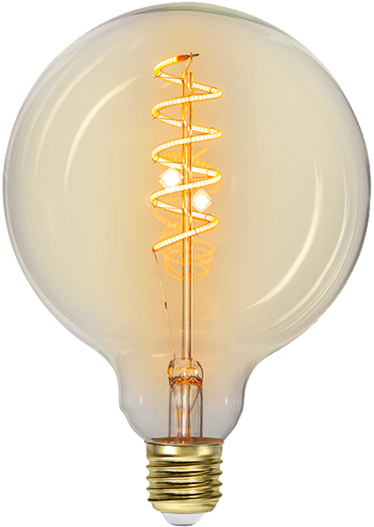 Leuchtmittel | LED | Filament | SPIRAL | E27 | Dimmbar | Kugel | Ø125mm | Amber Glas Leuchtmittel | LED | Filament | SPIRAL | E27 | Dimmbar | Kugel | Ø125mm | Amber Glas