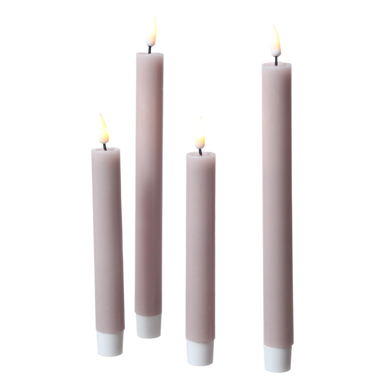 LED Stabkerzen MIA - Echtwachs - realistische 3D Flamme - H: 24cm - altrosa - 2 Stk LED Stabkerzen MIA - Echtwachs - realistische 3D Flamme - H: 24cm - altrosa - 2 Stk