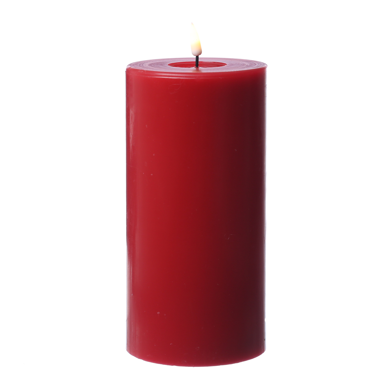 LED Stumpenkerze MIA - Echtwachs - realistische 3D Flamme - H: 20cm - D: 10cm - rot LED Stumpenkerze MIA - Echtwachs - realistische 3D Flamme - H: 20cm - D: 10cm - rot