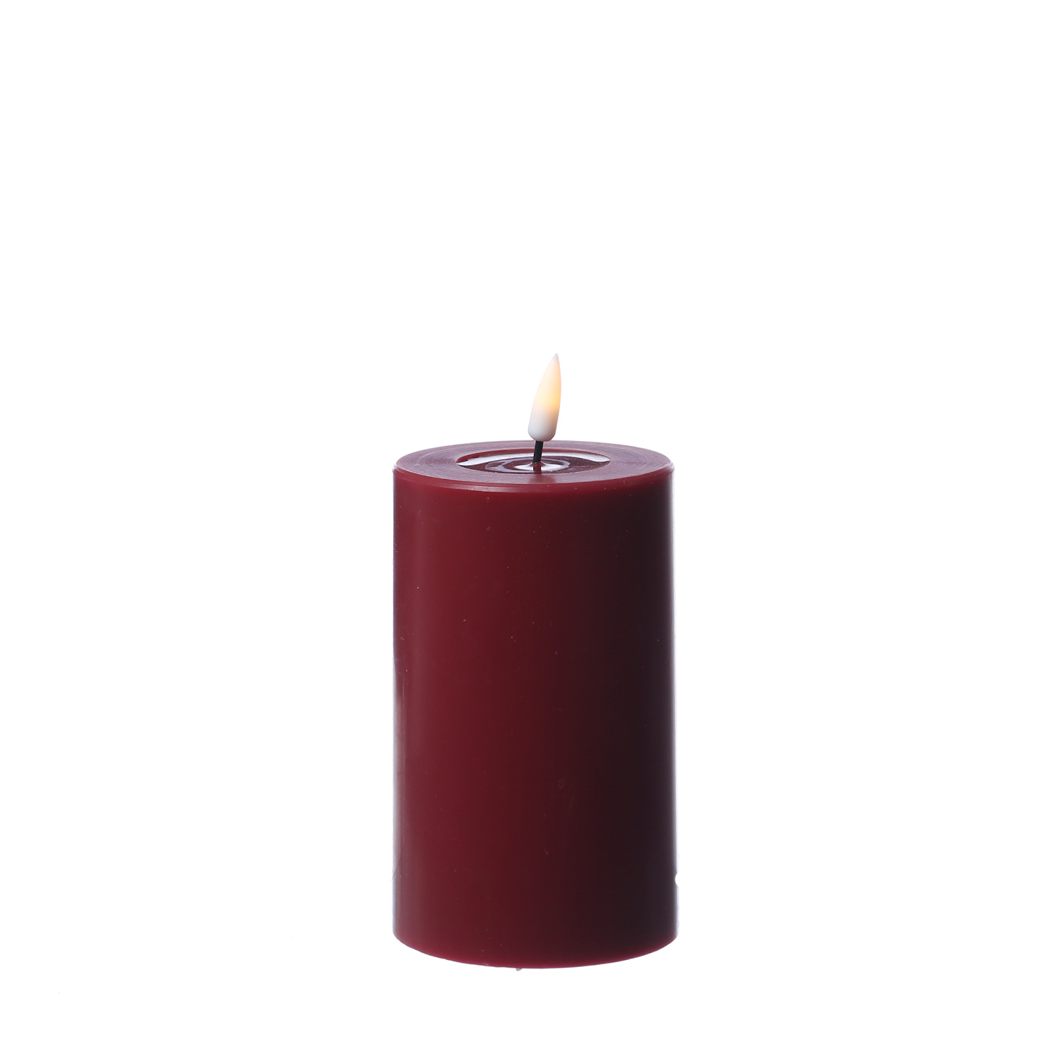 LED Stumpenkerze MIA - Echtwachs - realistische 3D Flamme - H: 12,5cm - Batteriebetrieb - weinrot LED Stumpenkerze MIA - Echtwachs - realistische 3D Flamme - H: 12,5cm - Batteriebetrieb - weinrot