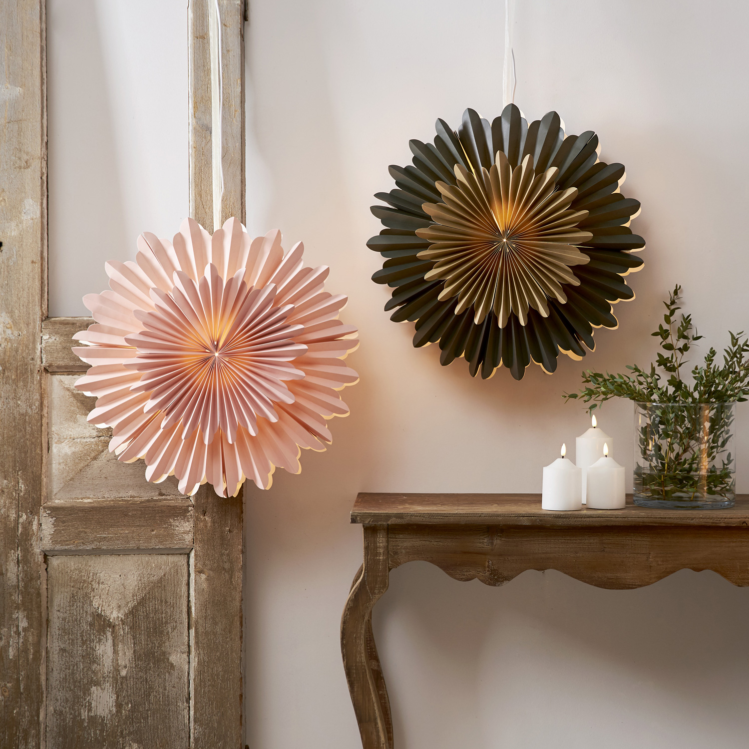 PPapierstern Crystal - hängend - D: 50cm - mit Band - Papier mit Dekor - pink Papierstern Crystal - hängend - D: 50cm - mit Band - Papier mit Dekor - pink