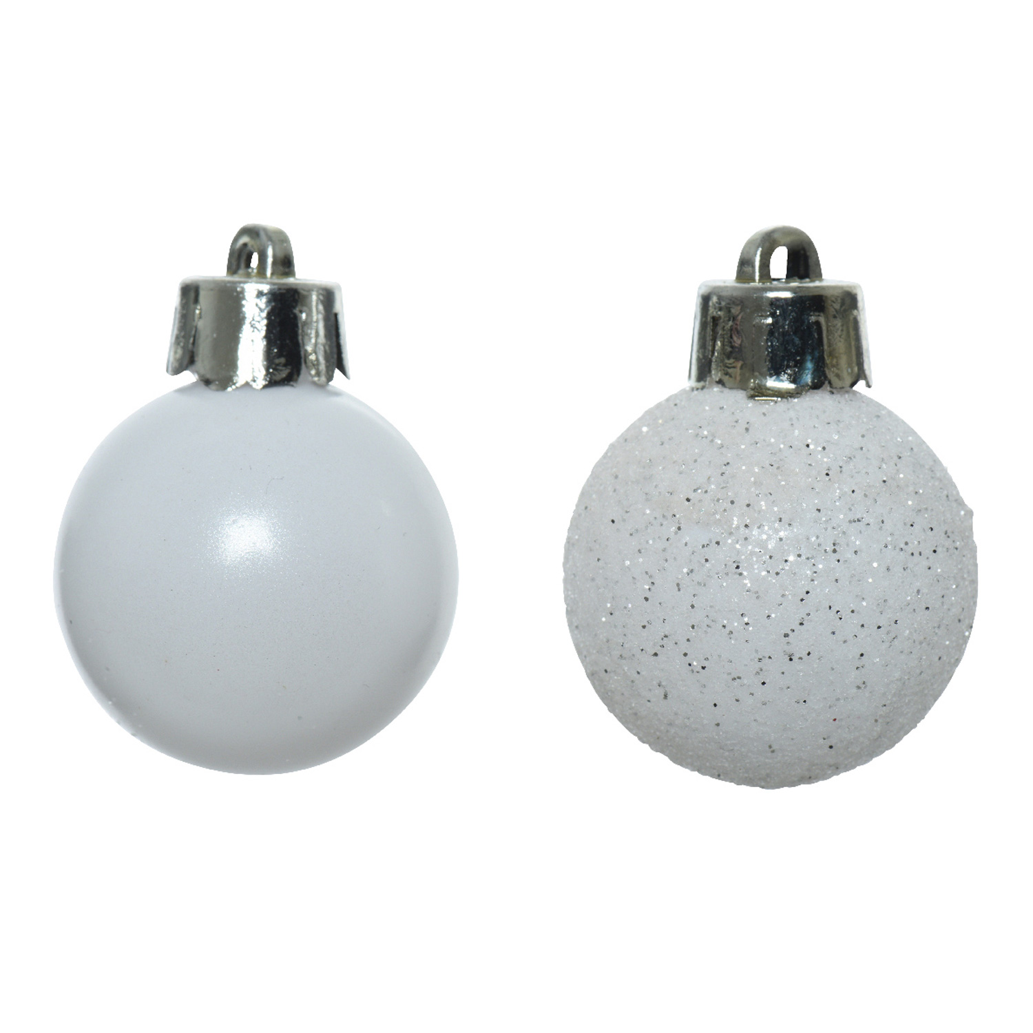 Christbaumkugel - Weihnachtskugel  - bruchfest - D: 3cm - glänzend matt glitzernd - weiß - 14er Set Christbaumkugel - Weihnachtskugel  - bruchfest - D: 3cm - glänzend matt glitzernd - weiß - 14er Set