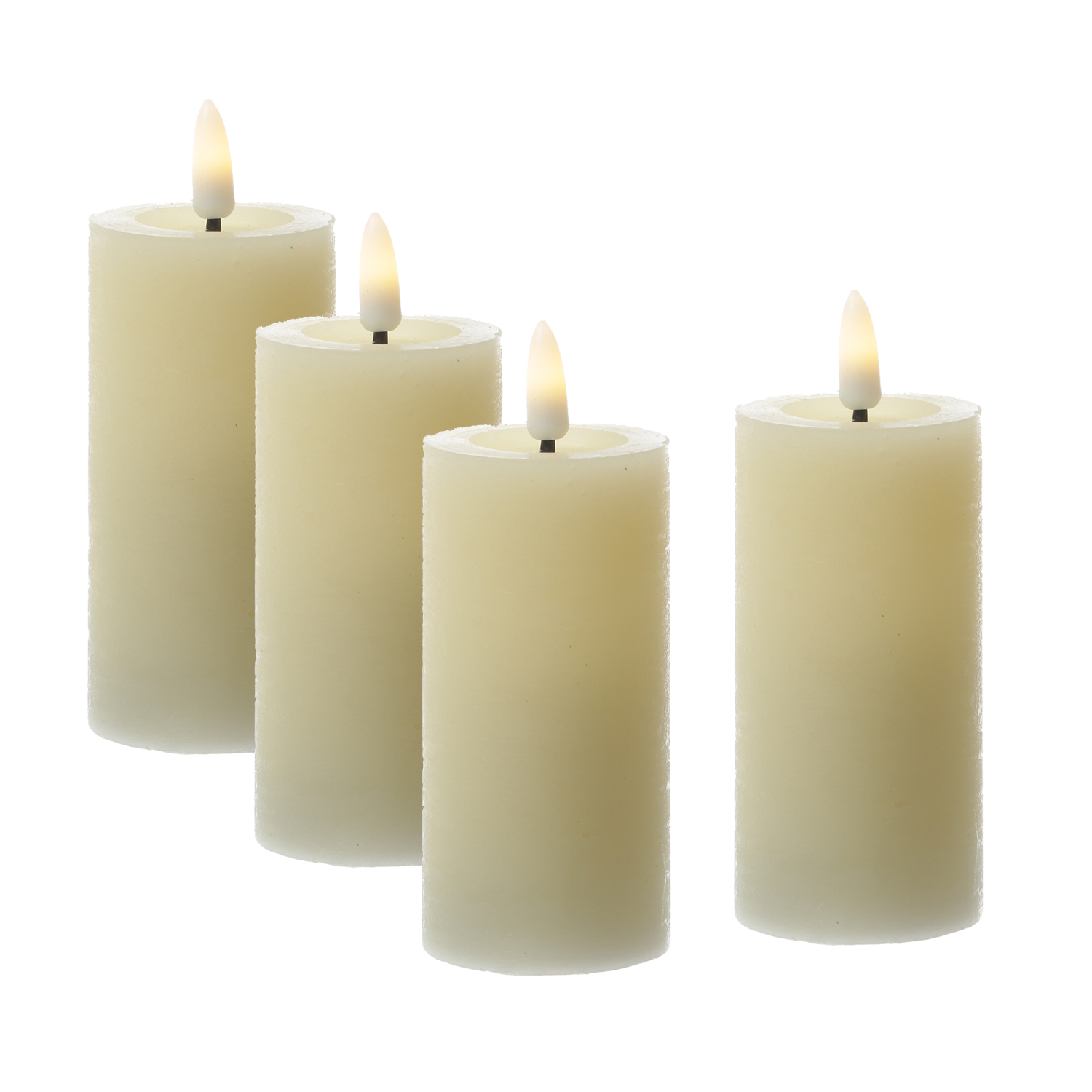 LED Kerzenset LINA - Rustik-Optik - Echtwachs - H: 12,5cm - D: 5cm - Timer - creme - 4er Set LED Kerzenset LINA - Rustik-Optik - Echtwachs - H: 12,5cm - D: 5cm - Timer - creme - 4er Set