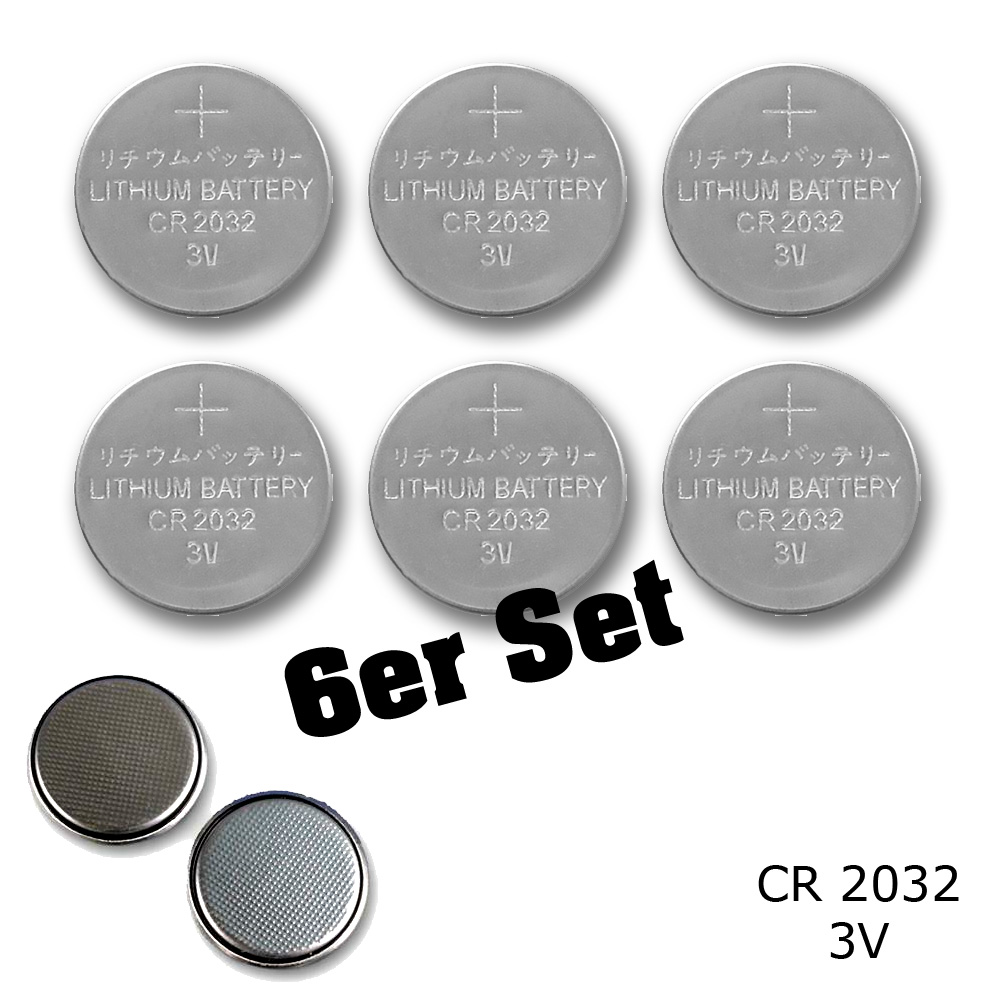 Knopfzelle - CR2032 Batterie - 3V - 6er Set Knopfzelle - CR2032 Batterie - 3V - 6er Set