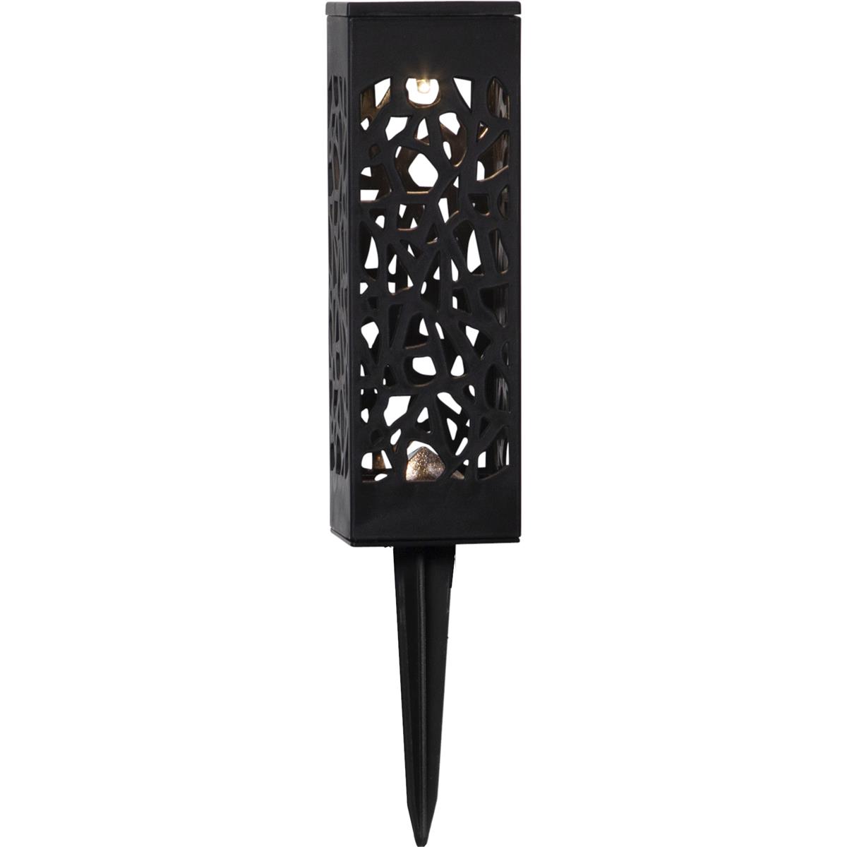 LED Solar Wegleuchte - warmweiße LED - H: 18cm -  Dämmerungssensor - schwarz - 2er Set LED Solar Wegleuchte - warmweiße LED - H: 18cm -  Dämmerungssensor - schwarz - 2er Set