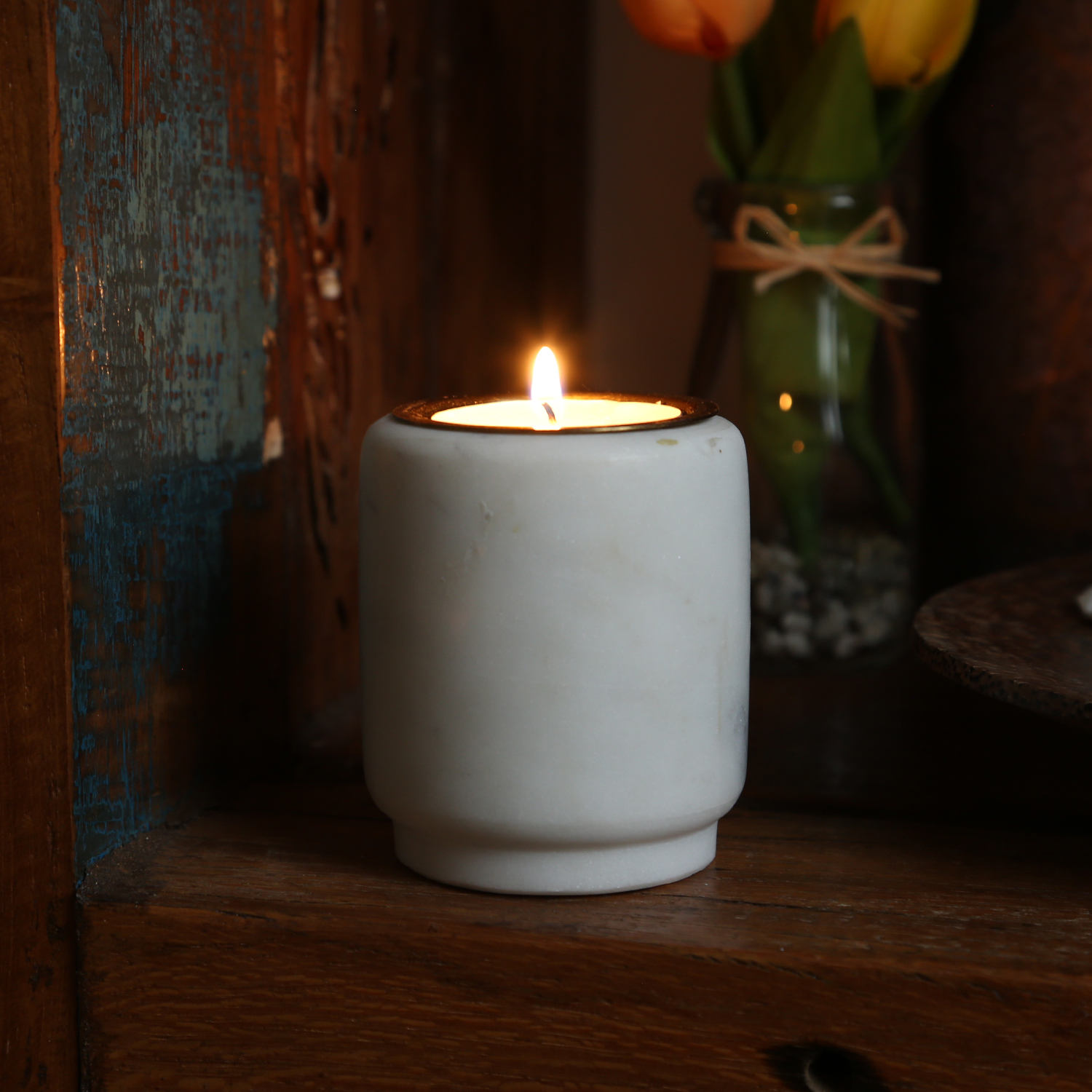 Teelichthalter Marmor - für Teelichter oder LED Teelichter - H: 7cm - D: 6cm - weiß Teelichthalter Marmor - für Teelichter oder LED Teelichter - H: 7cm - D: 6cm - weiß